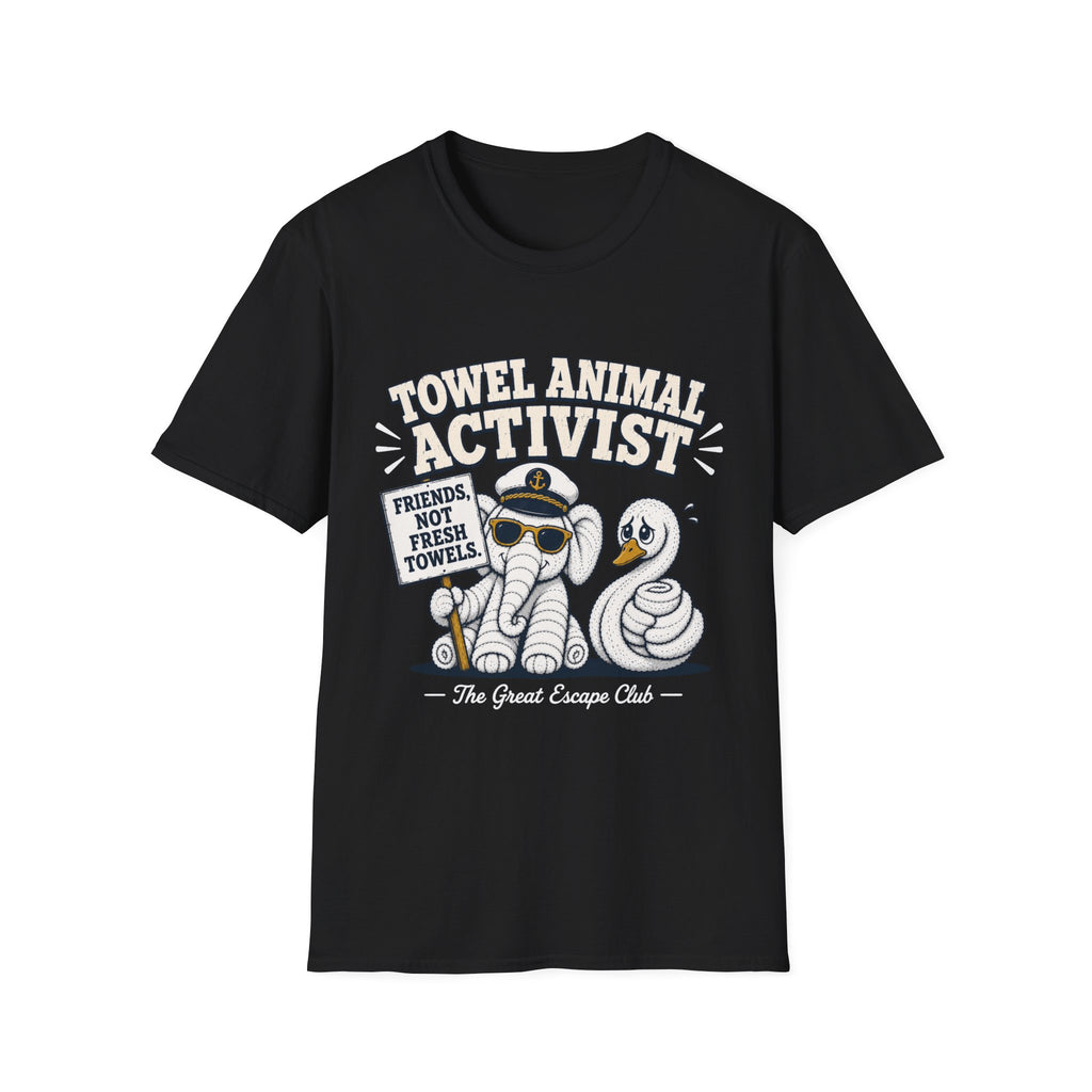 Towel Animal Activist T-Shirt, Friends Not Fresh Towels Cruise Tee