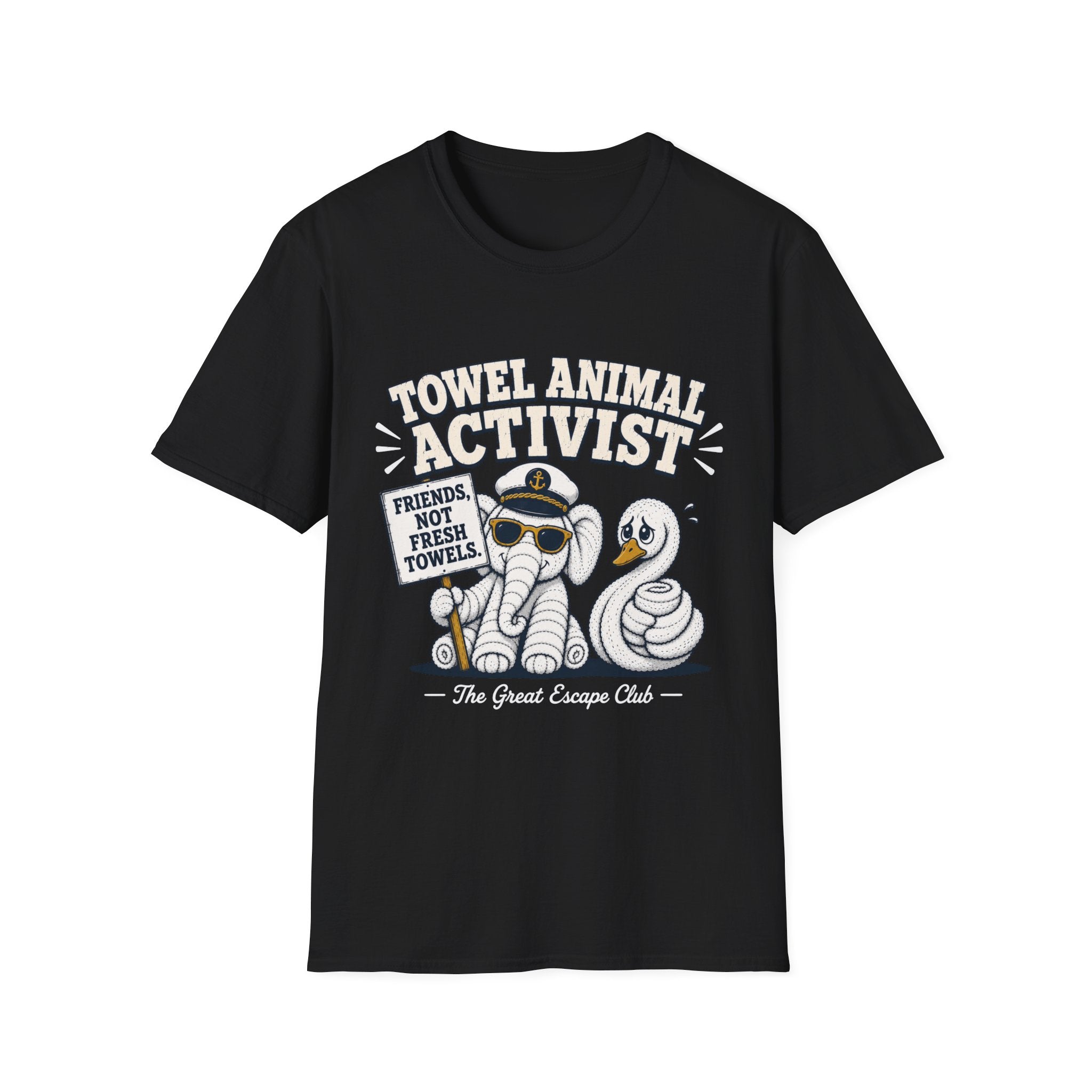 Towel Animal Activist T-Shirt, Friends Not Fresh Towels Cruise Tee