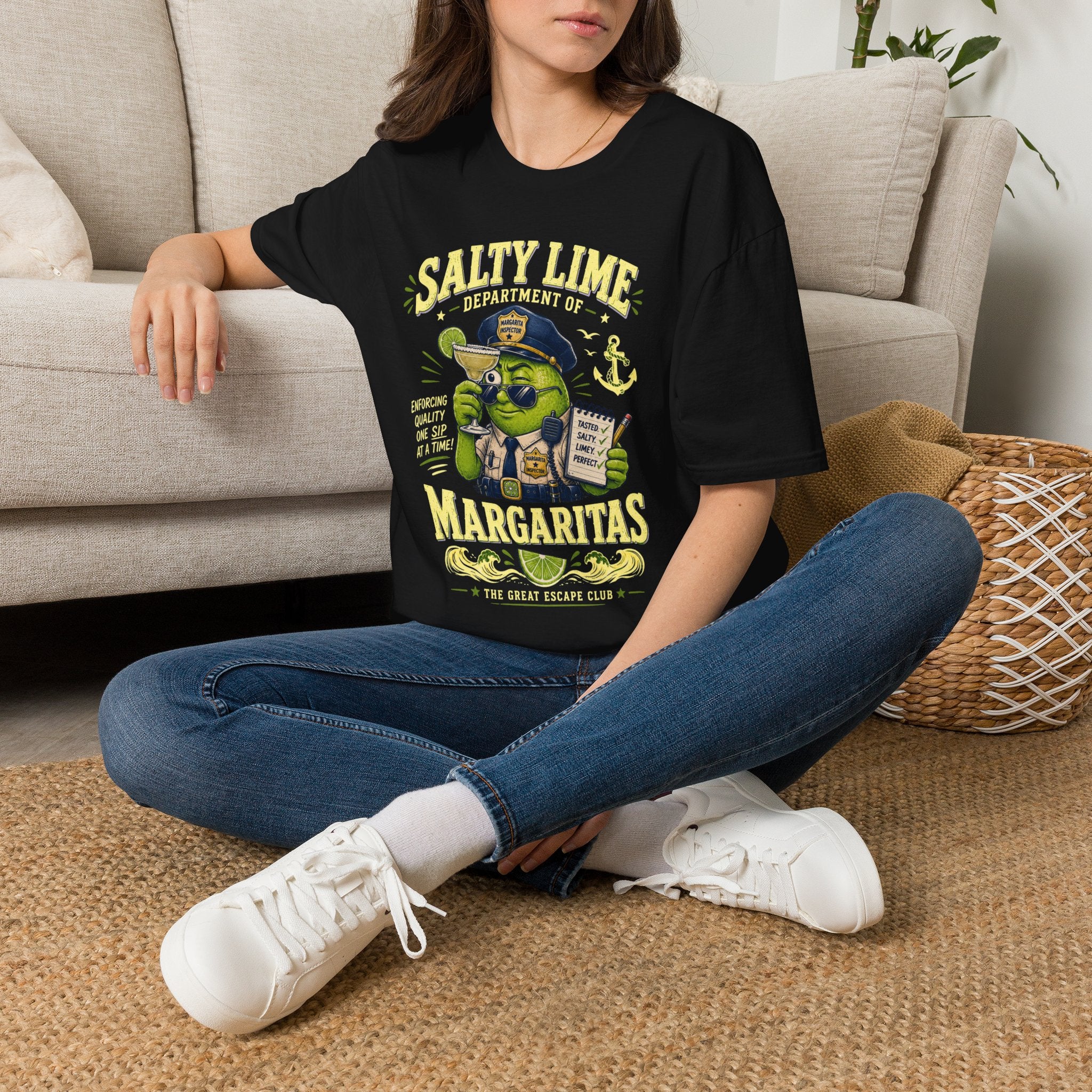 Salty Lime Dept of Margaritas T-Shirt Retro Nautical Cocktail Tee