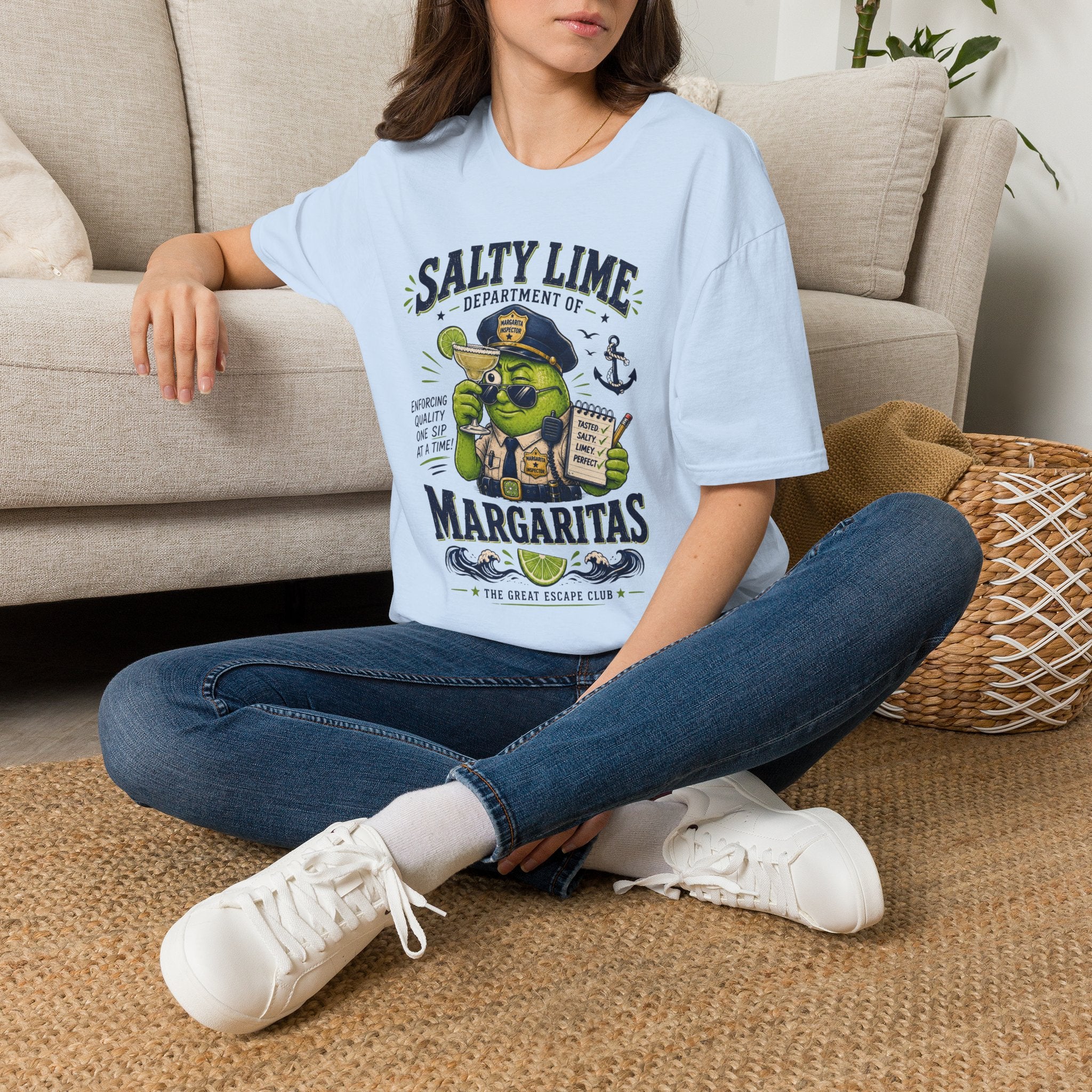 Salty Lime Dept of Margaritas T-Shirt Retro Nautical Cocktail Tee