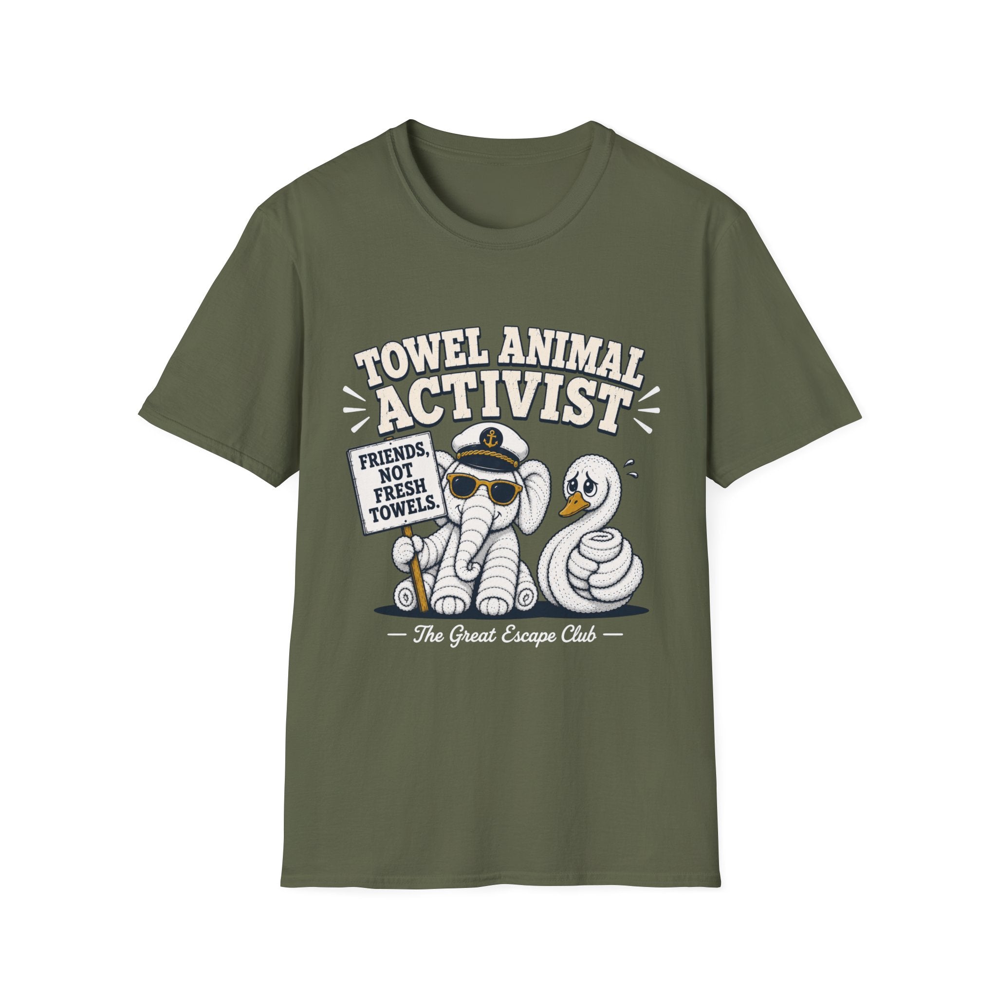 Towel Animal Activist T-Shirt, Friends Not Fresh Towels Cruise Tee