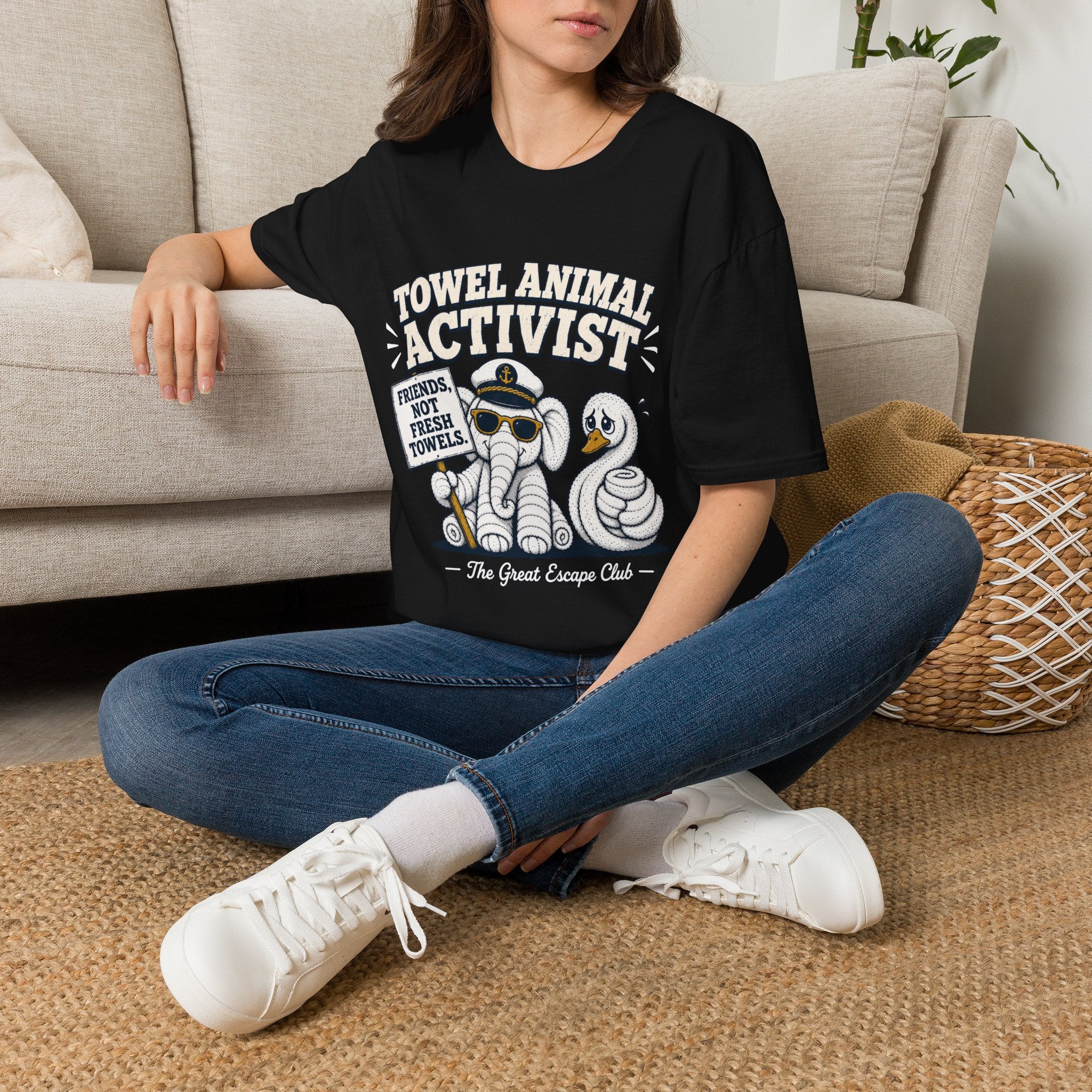 Towel Animal Activist T-Shirt, Friends Not Fresh Towels Cruise Tee