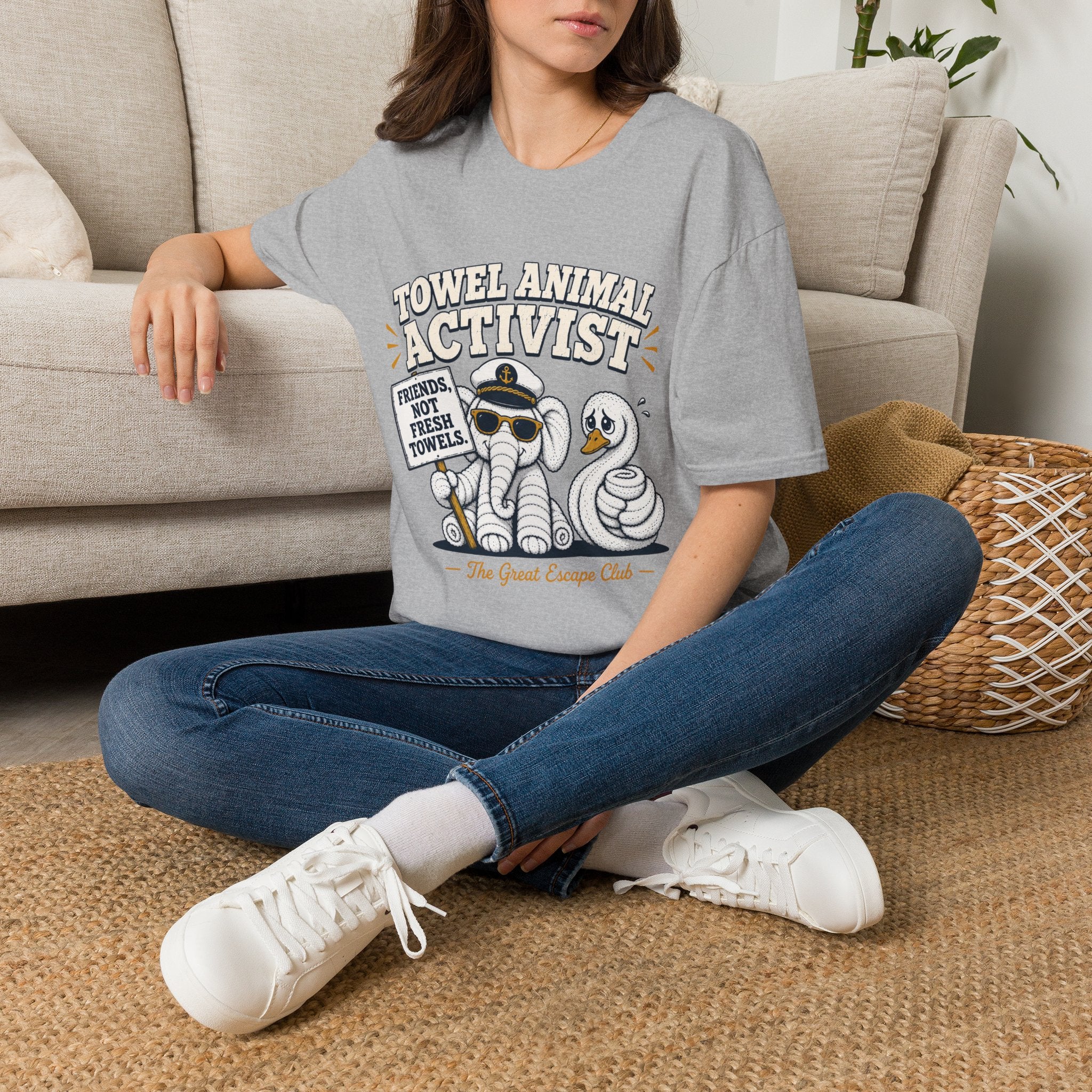 Towel Animal Activist T-Shirt, Friends Not Fresh Towels Cruise Tee