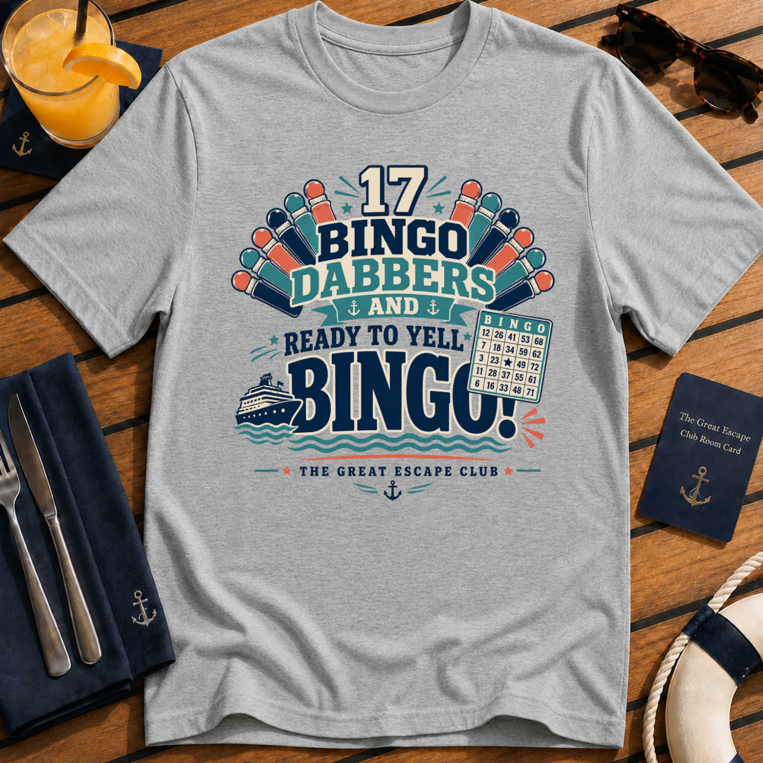 17 Bingo Dabbers funny cruise bingo t-shirt design on Sport Grey shirt
