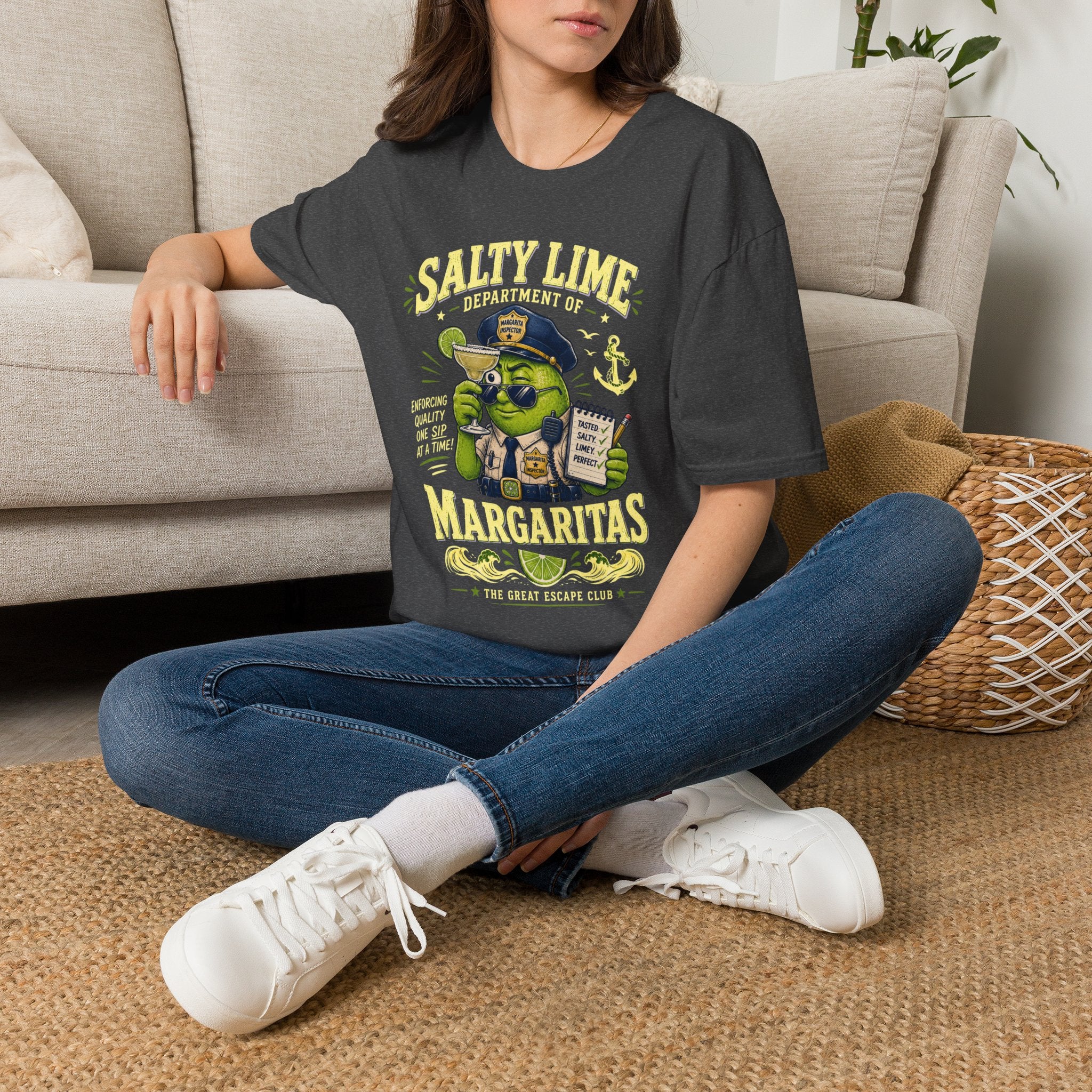 Salty Lime Dept of Margaritas T-Shirt Retro Nautical Cocktail Tee
