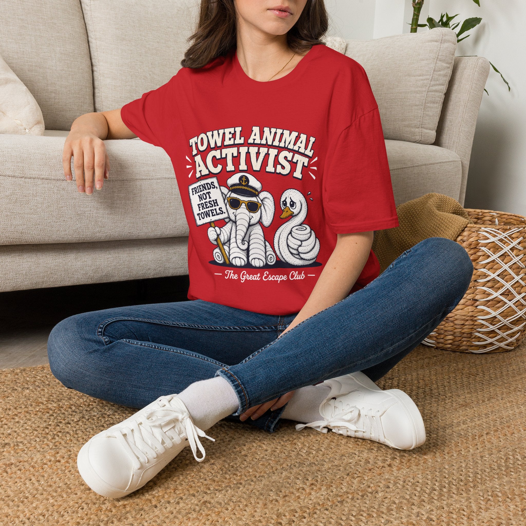 Towel Animal Activist T-Shirt, Friends Not Fresh Towels Cruise Tee