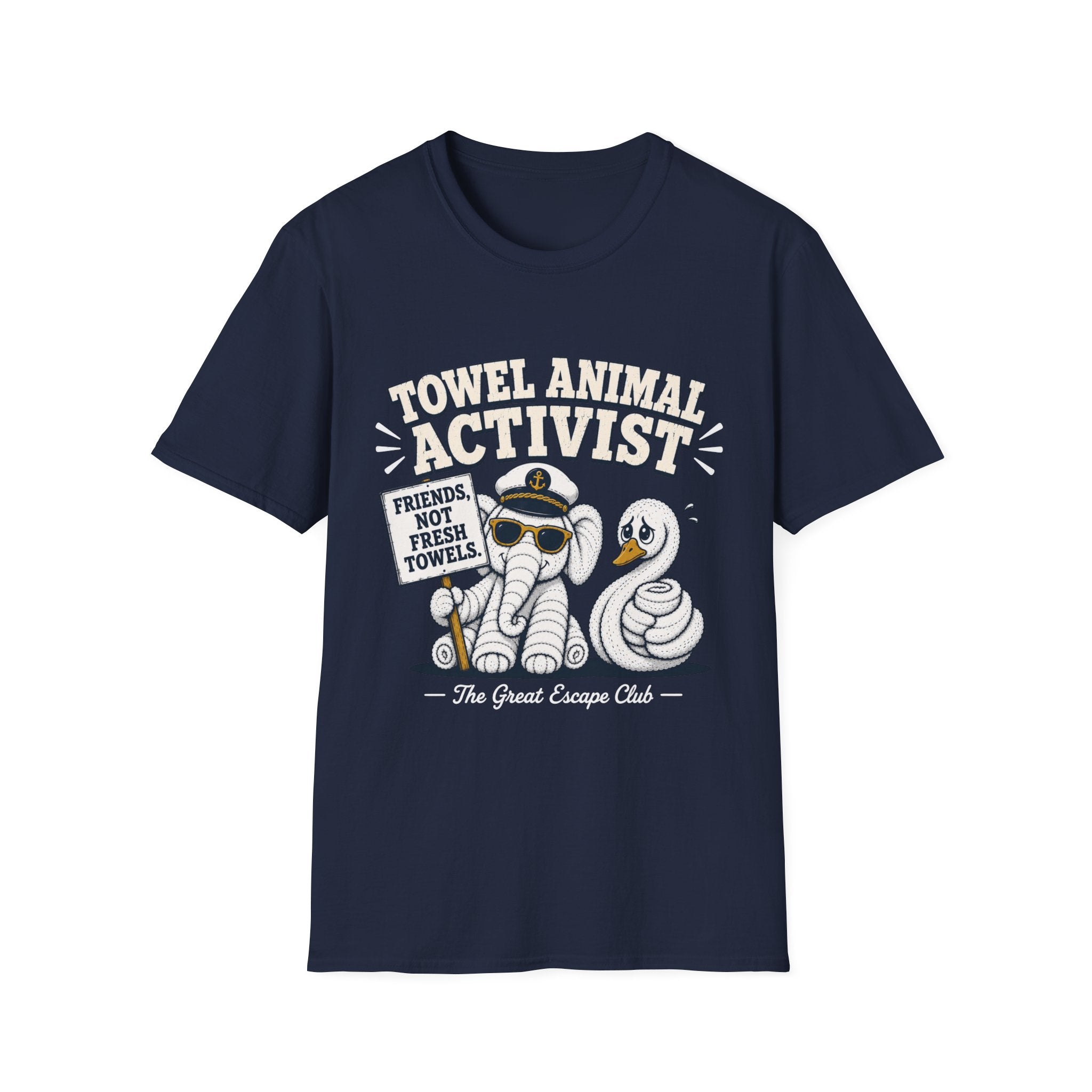 Towel Animal Activist T-Shirt, Friends Not Fresh Towels Cruise Tee