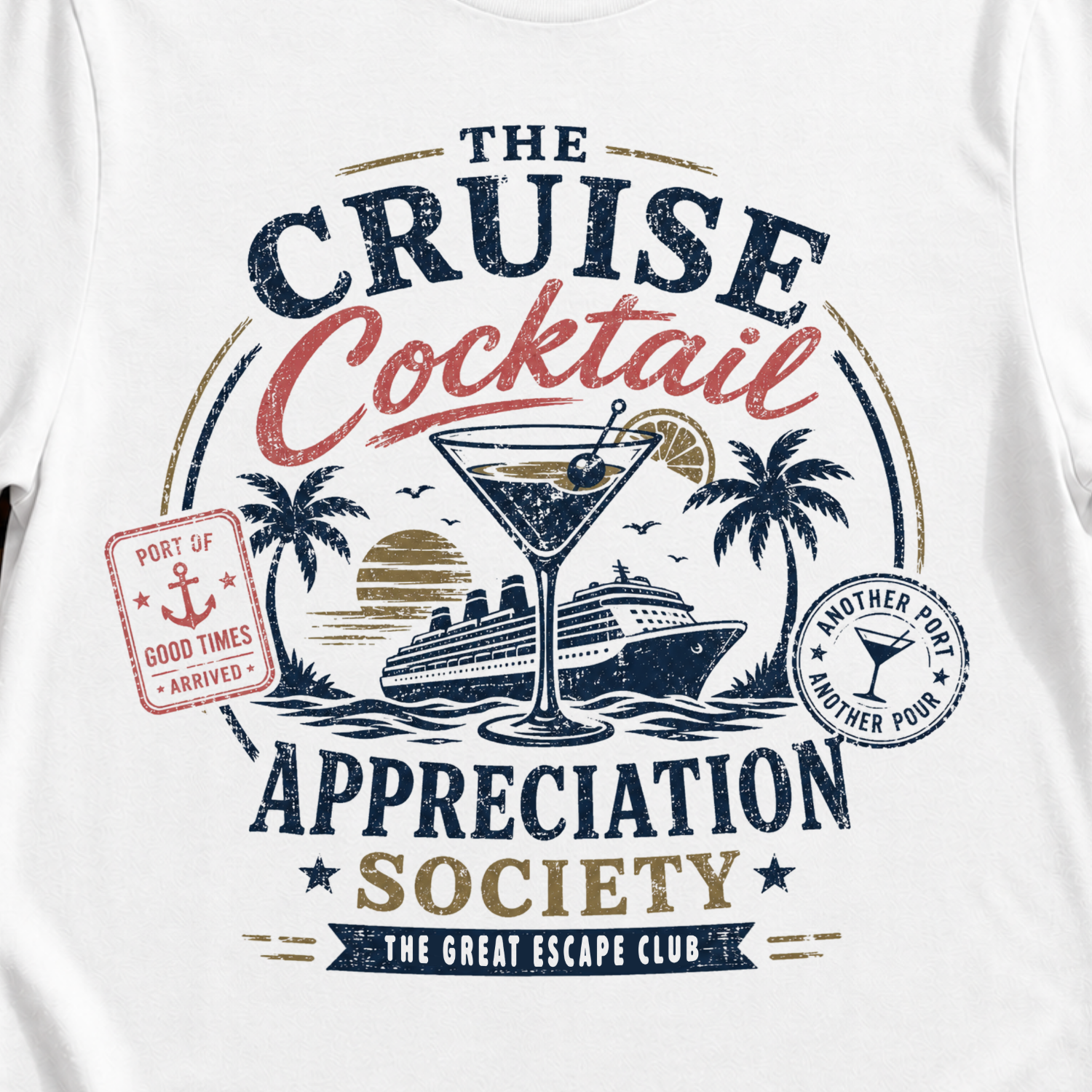 Cruise Cocktail Appreciation Society T-Shirt, Funny Cruise Drinking Tee