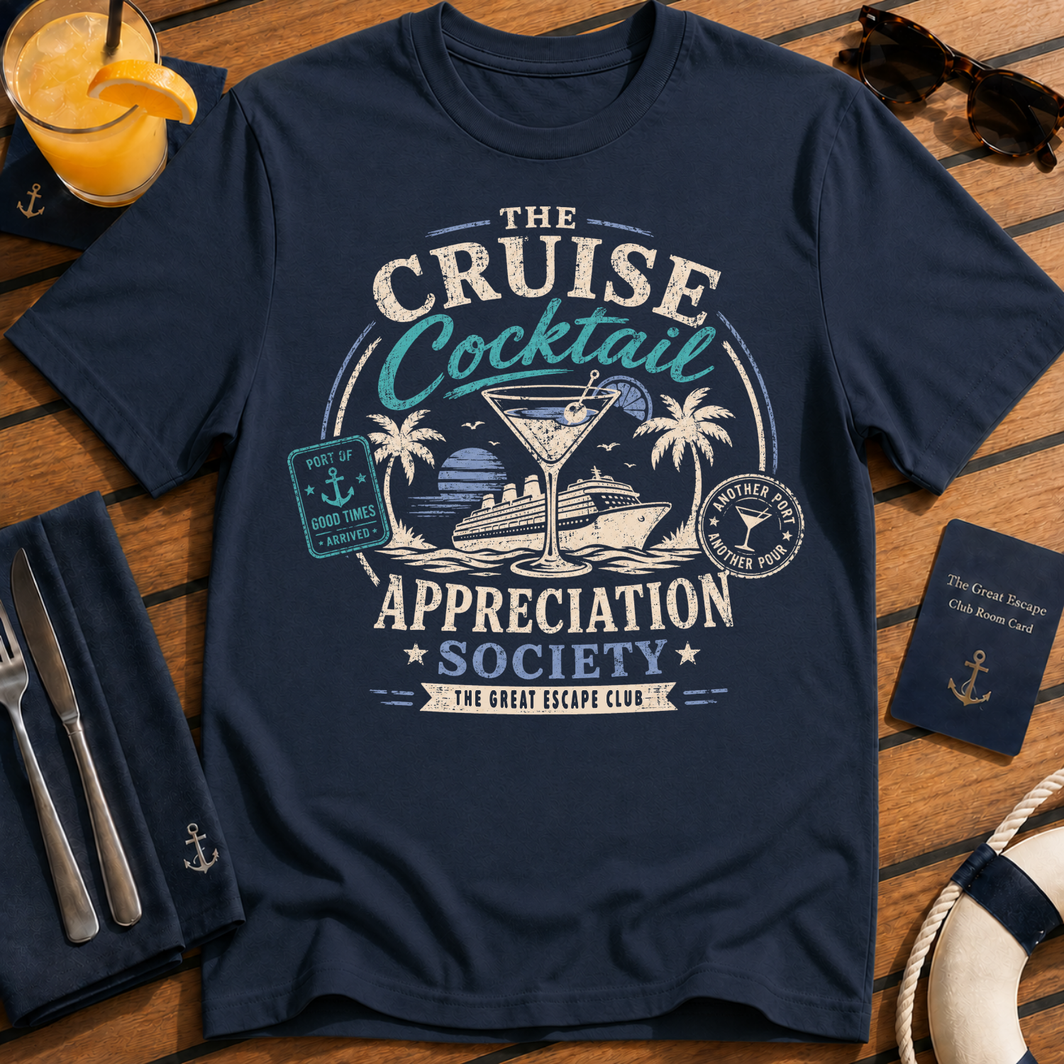Cruise Cocktail Appreciation Society T-Shirt, Funny Cruise Drinking Tee