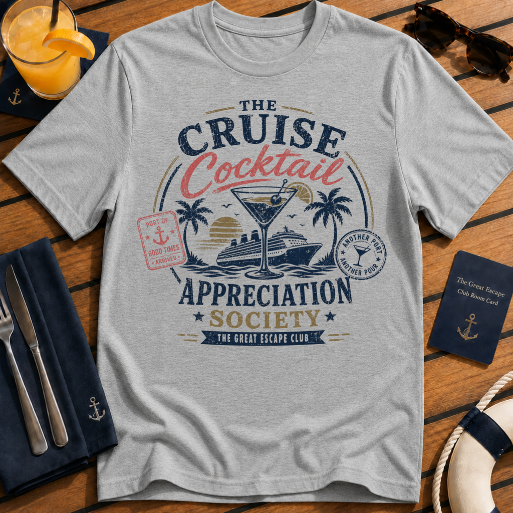 Cruise Cocktail Appreciation Society T-Shirt, Funny Cruise Drinking Tee