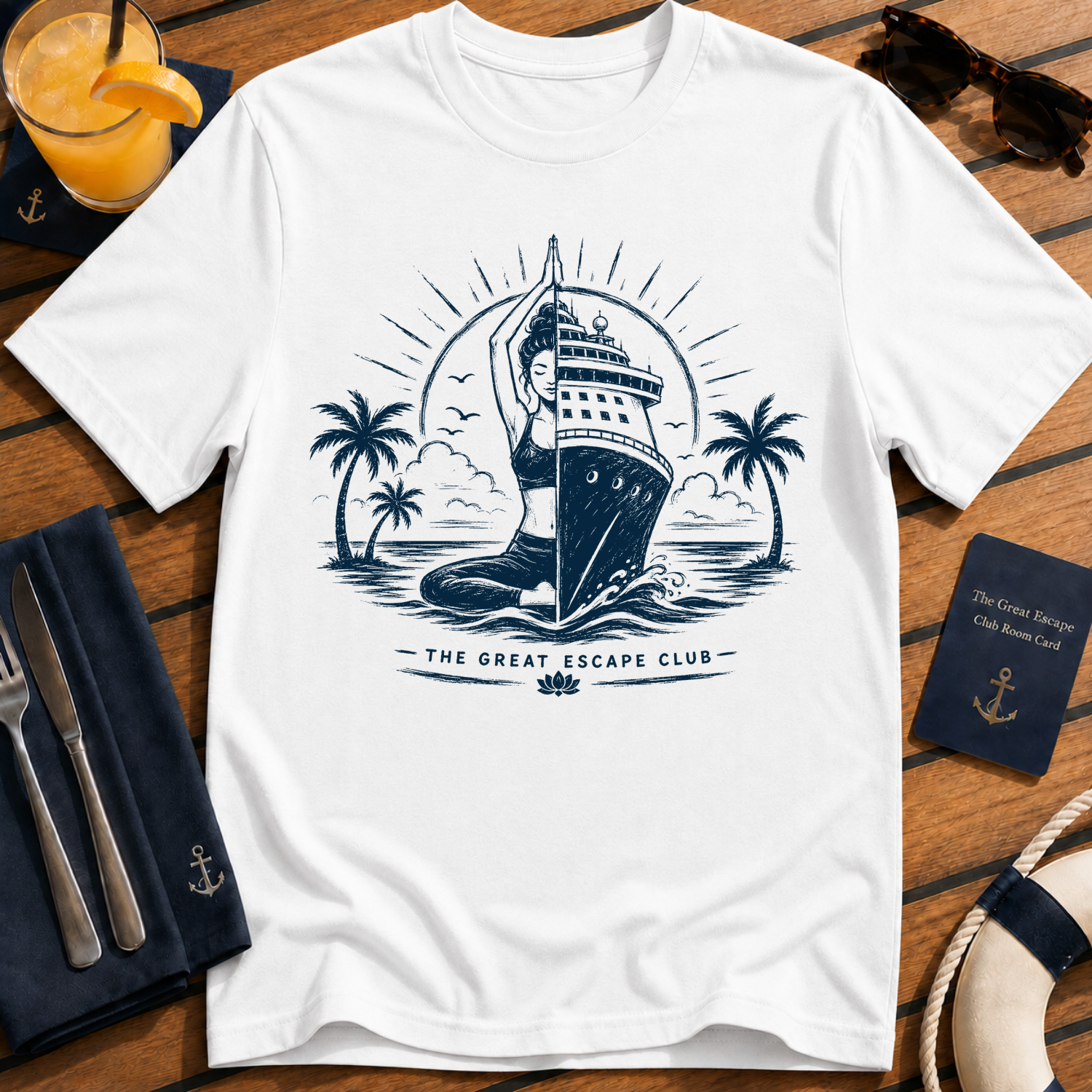 The Ocean Heals Everything T-shirt - Cruise Ship Yoga Graphic Tee