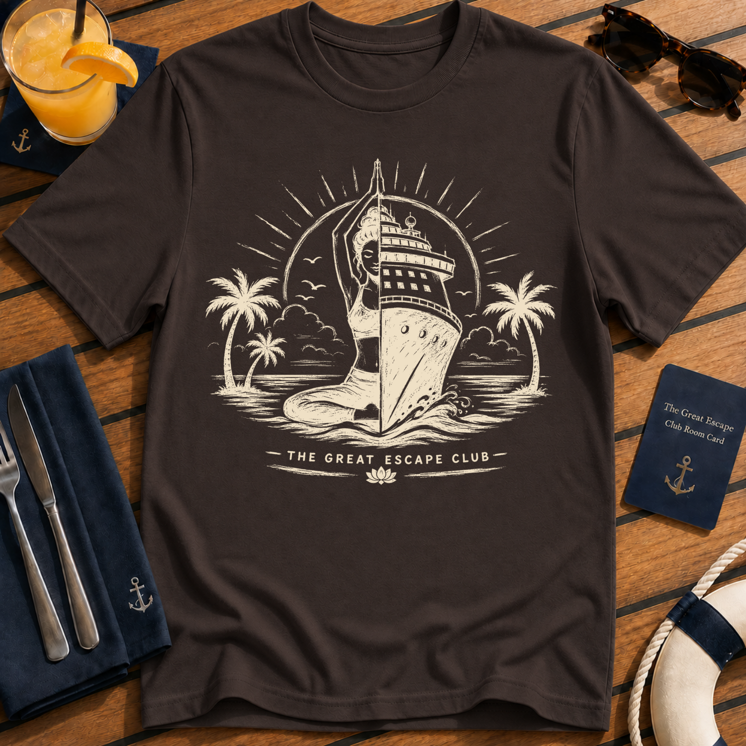 The Ocean Heals Everything T-shirt - Cruise Ship Yoga Graphic Tee