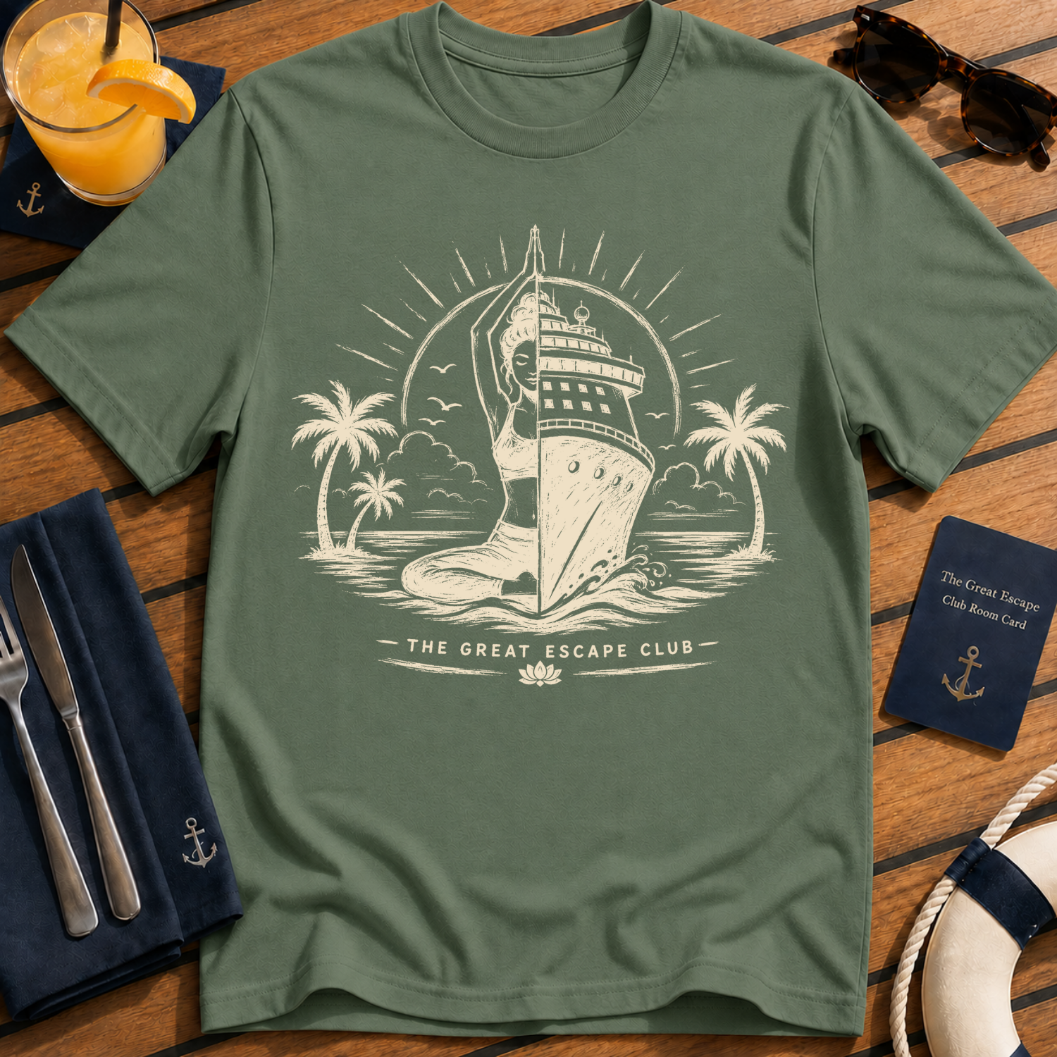The Ocean Heals Everything T-shirt - Cruise Ship Yoga Graphic Tee