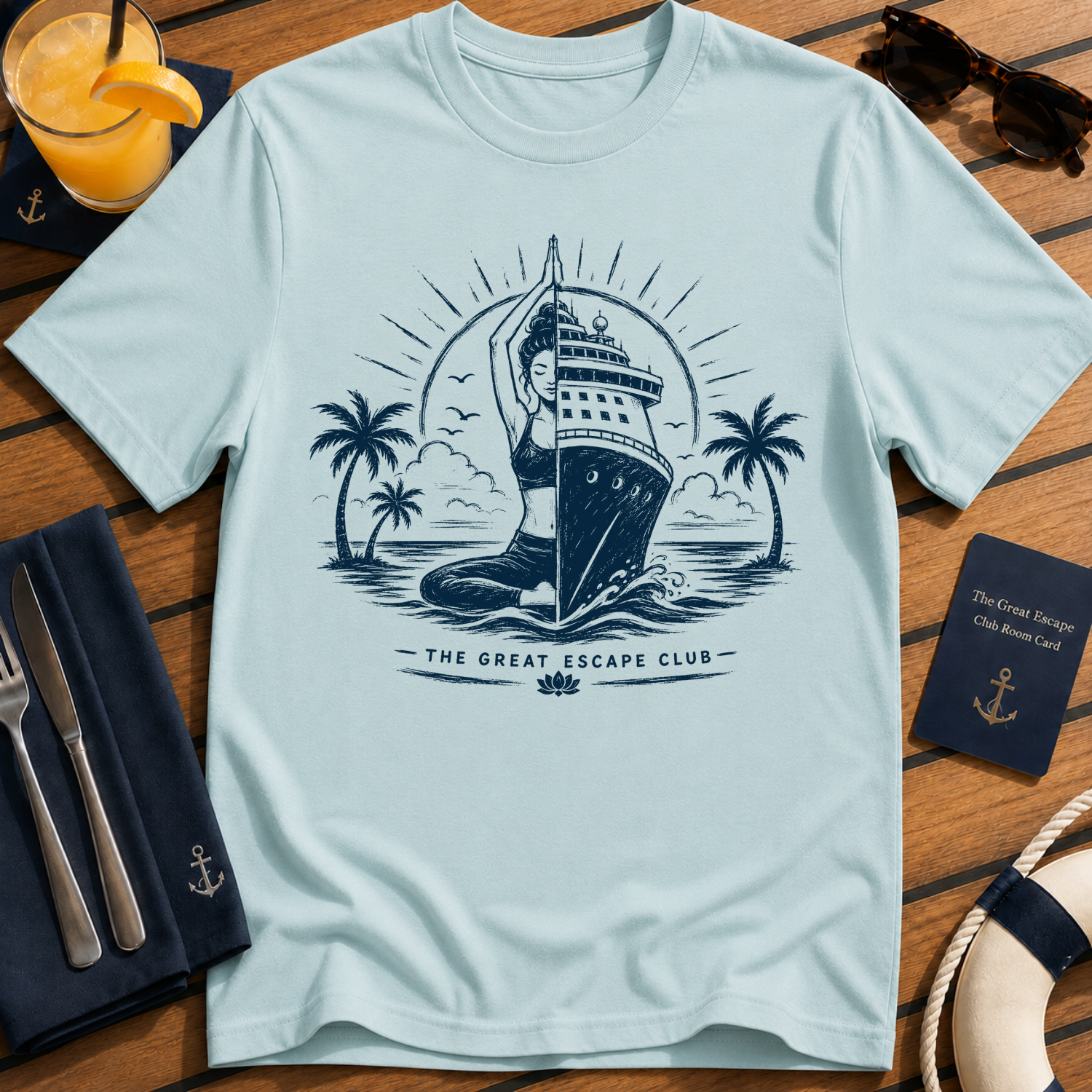 The Ocean Heals Everything T-shirt - Cruise Ship Yoga Graphic Tee