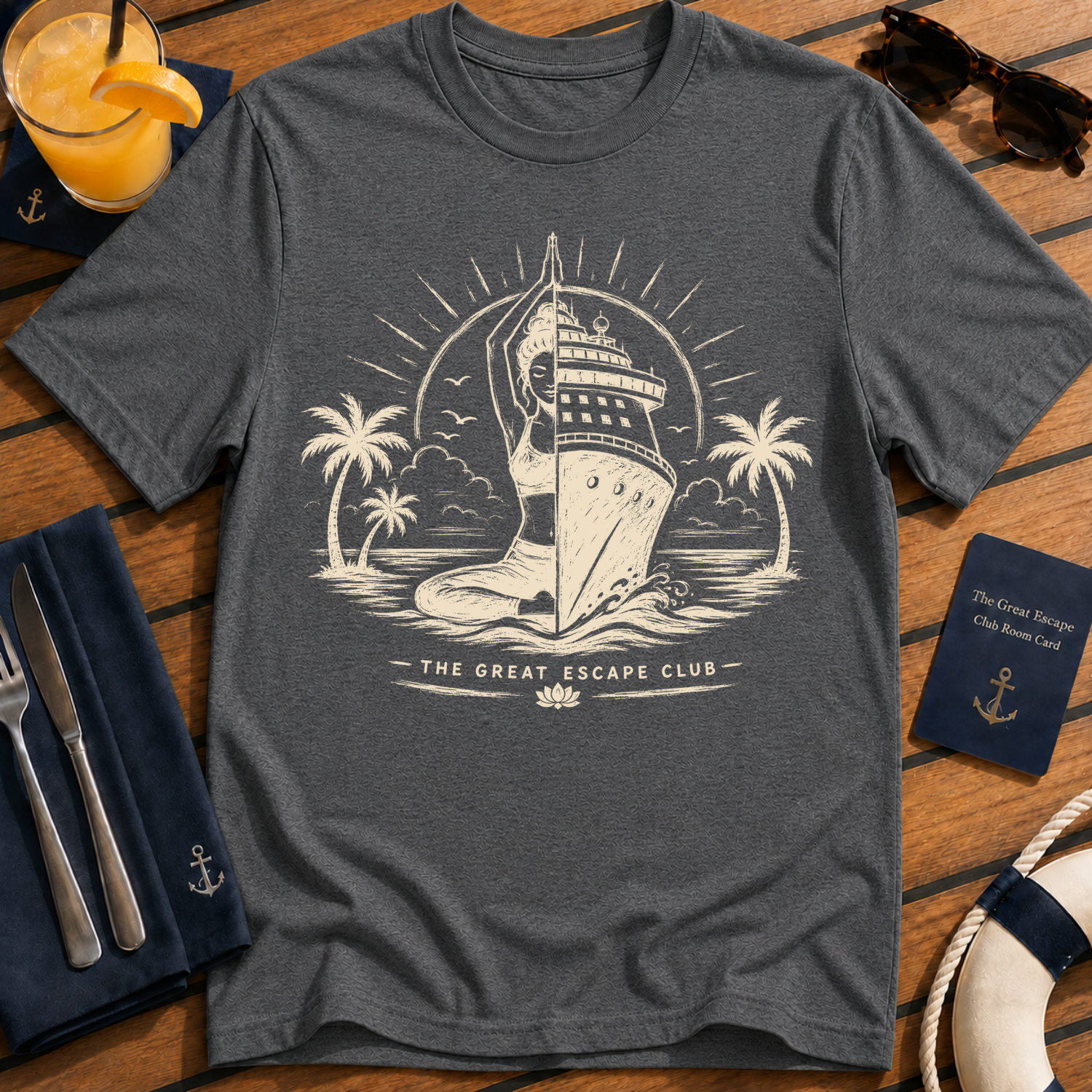 The Ocean Heals Everything T-shirt - Cruise Ship Yoga Graphic Tee