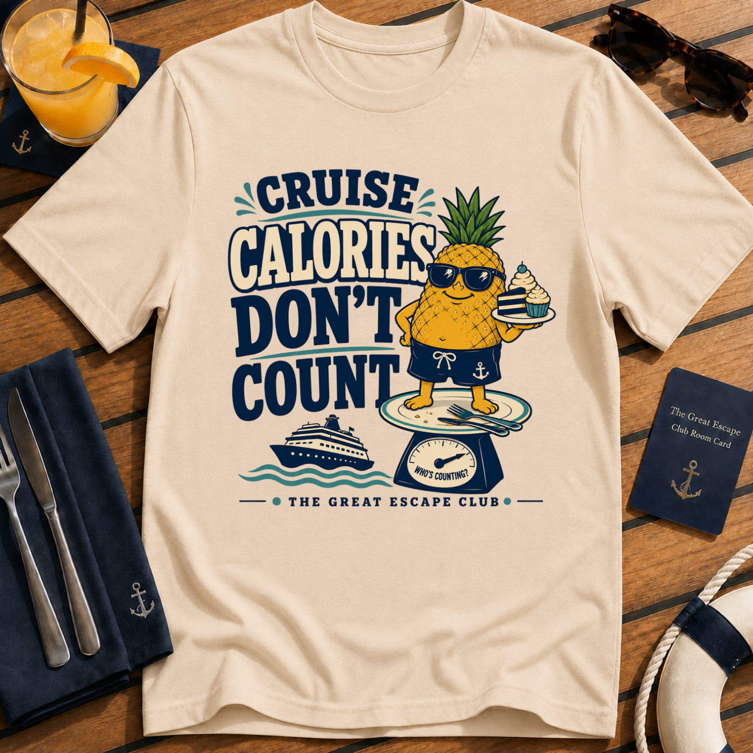 Cruise Calories Don’t Count T-Shirt, Funny Cruise Buffet Holiday Tee