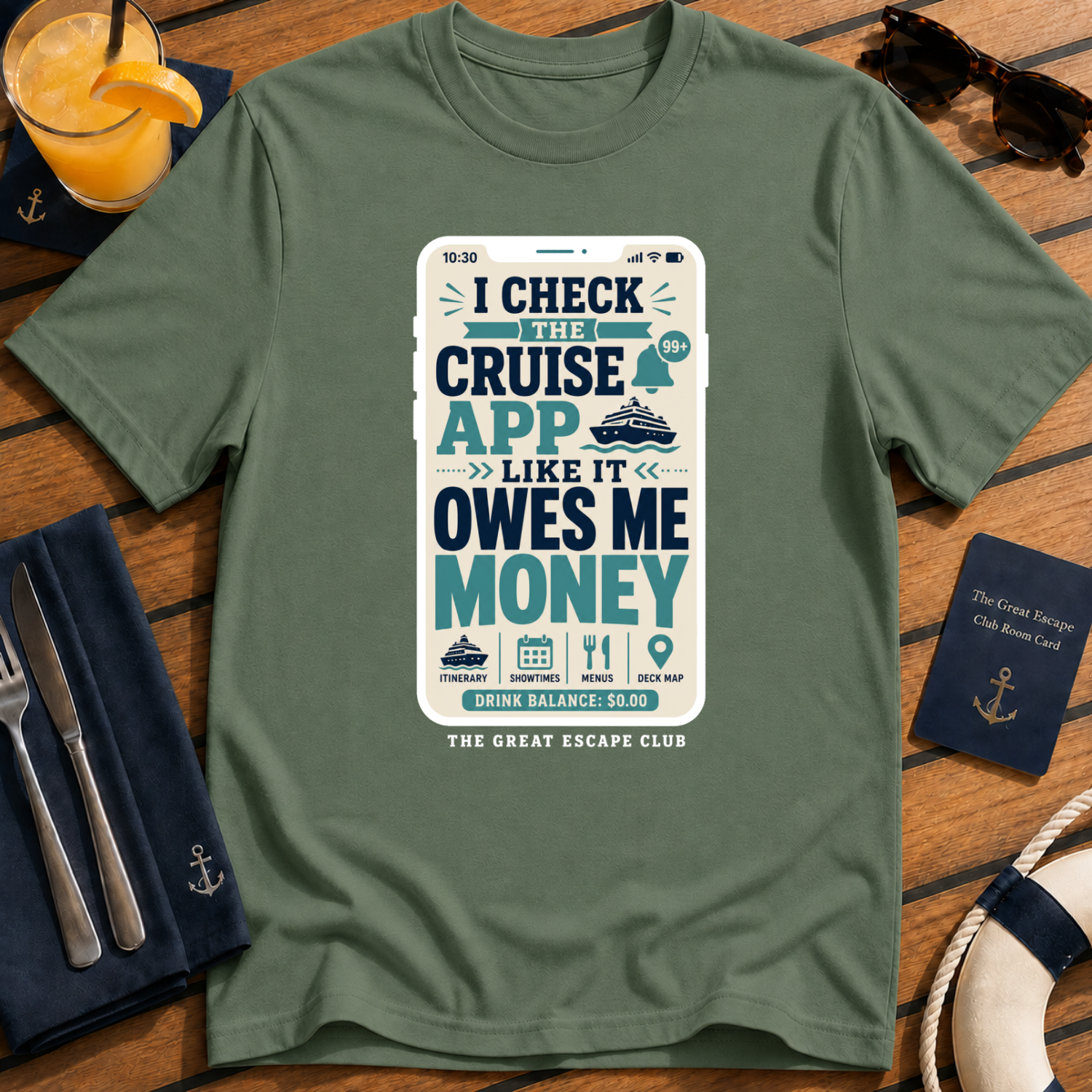 Cruise App Owes Me Money T-Shirt, Funny Cruise Spending Tee