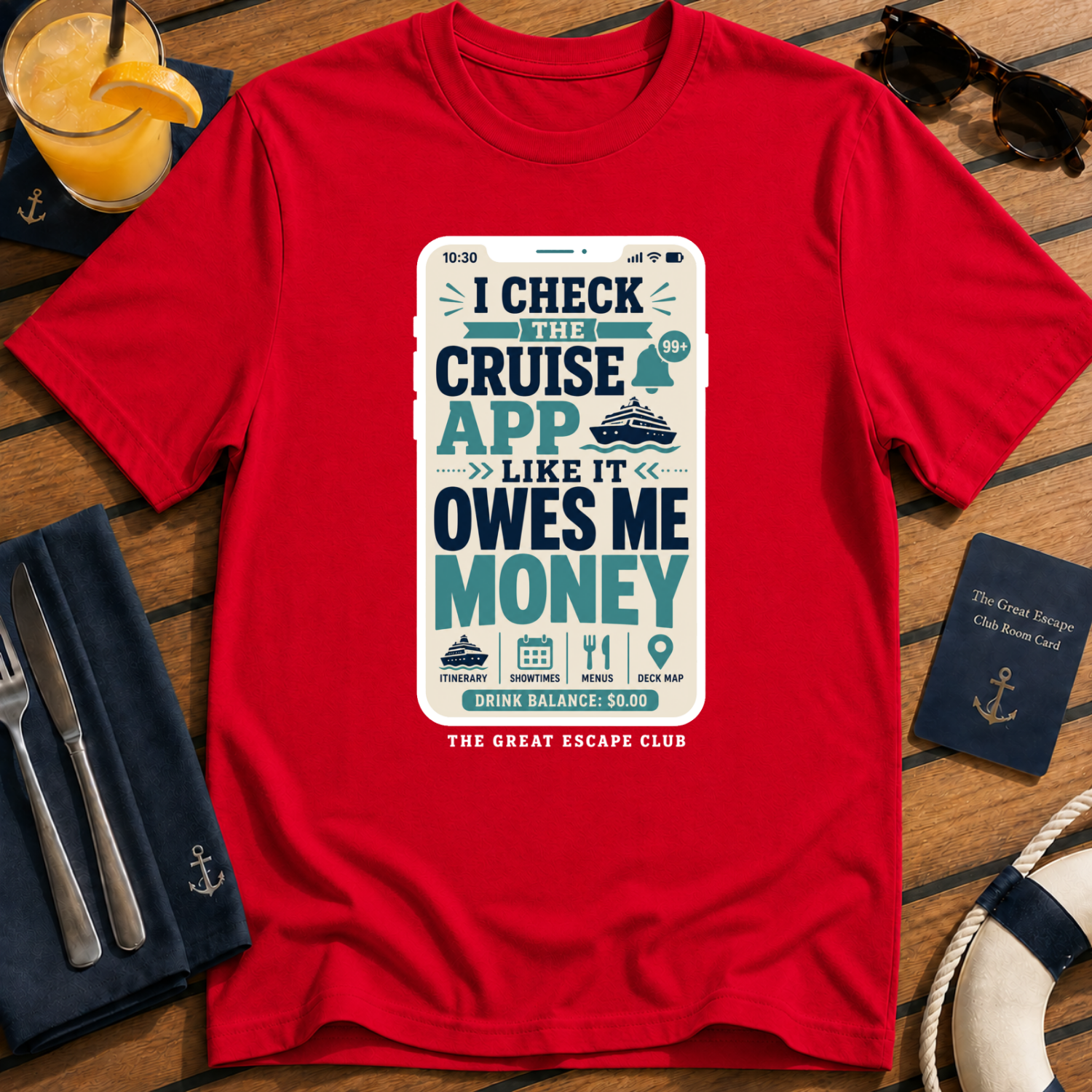 Cruise App Owes Me Money T-Shirt, Funny Cruise Spending Tee