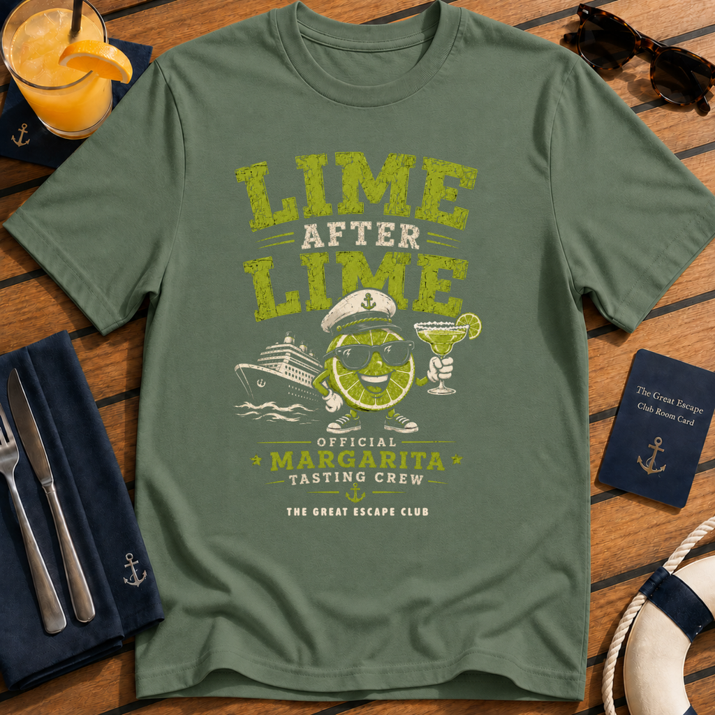 Lime After Lime Official Margarita Tasting Crew Cruise T-Shirt - Margarita Party Graphic Tee