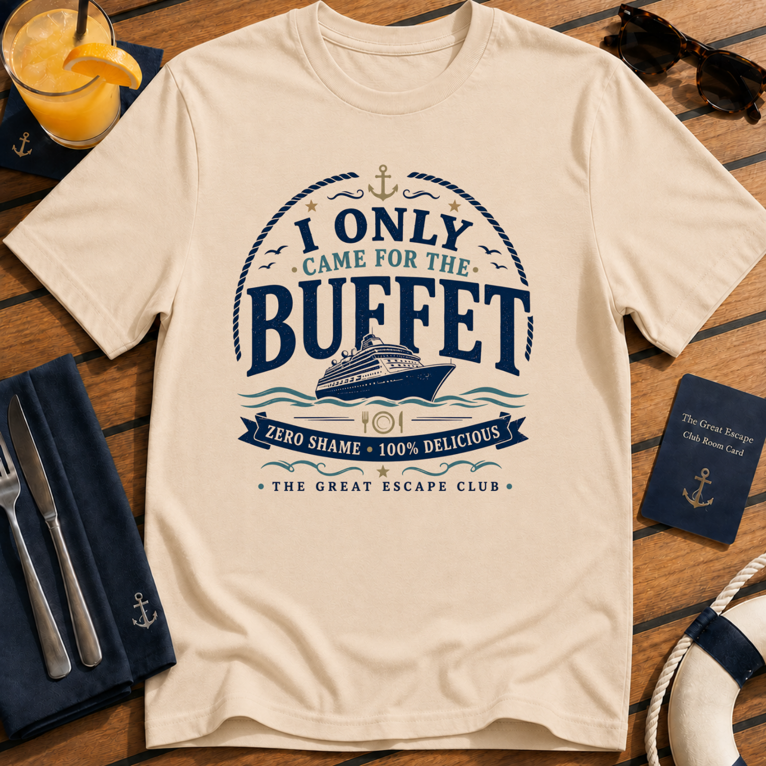 I Only Came For The Buffet T-Shirt - Funny Seafood / Cruise Vacation Tee