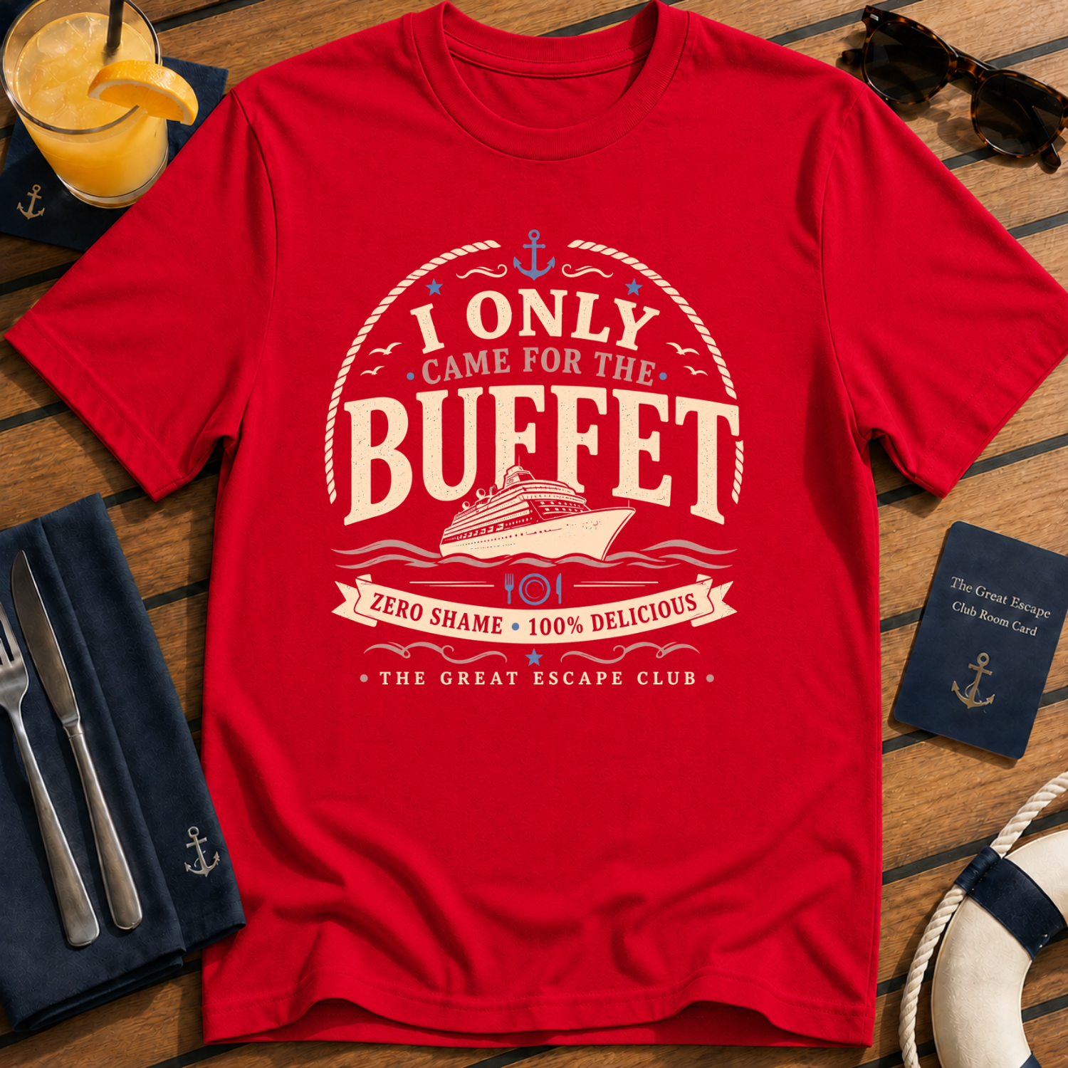I Only Came For The Buffet T-Shirt - Funny Seafood / Cruise Vacation Tee
