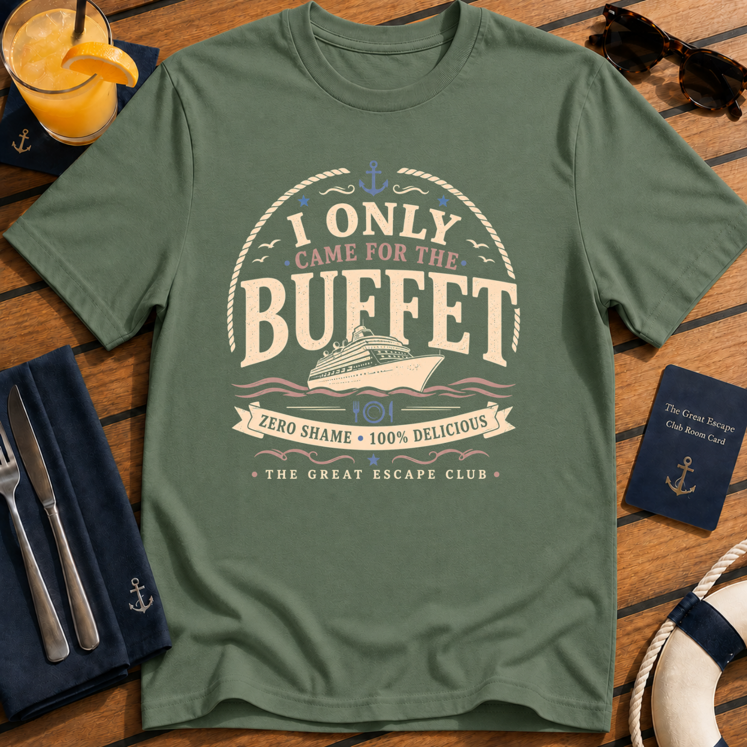 I Only Came For The Buffet T-Shirt - Funny Seafood / Cruise Vacation Tee