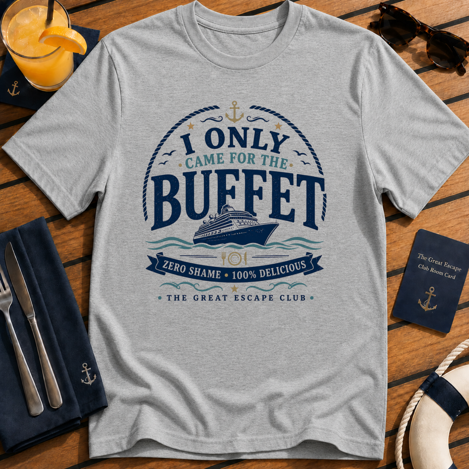 I Only Came For The Buffet T-Shirt - Funny Seafood / Cruise Vacation Tee