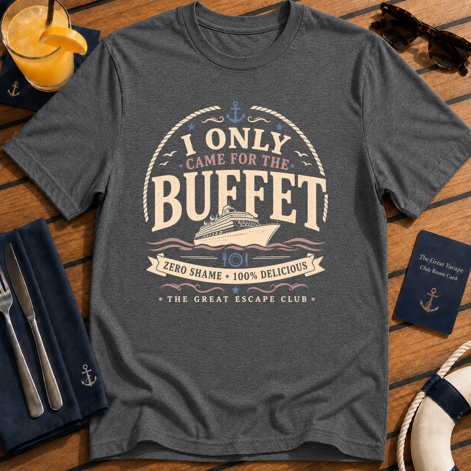 I Only Came For The Buffet T-Shirt - Funny Seafood / Cruise Vacation Tee