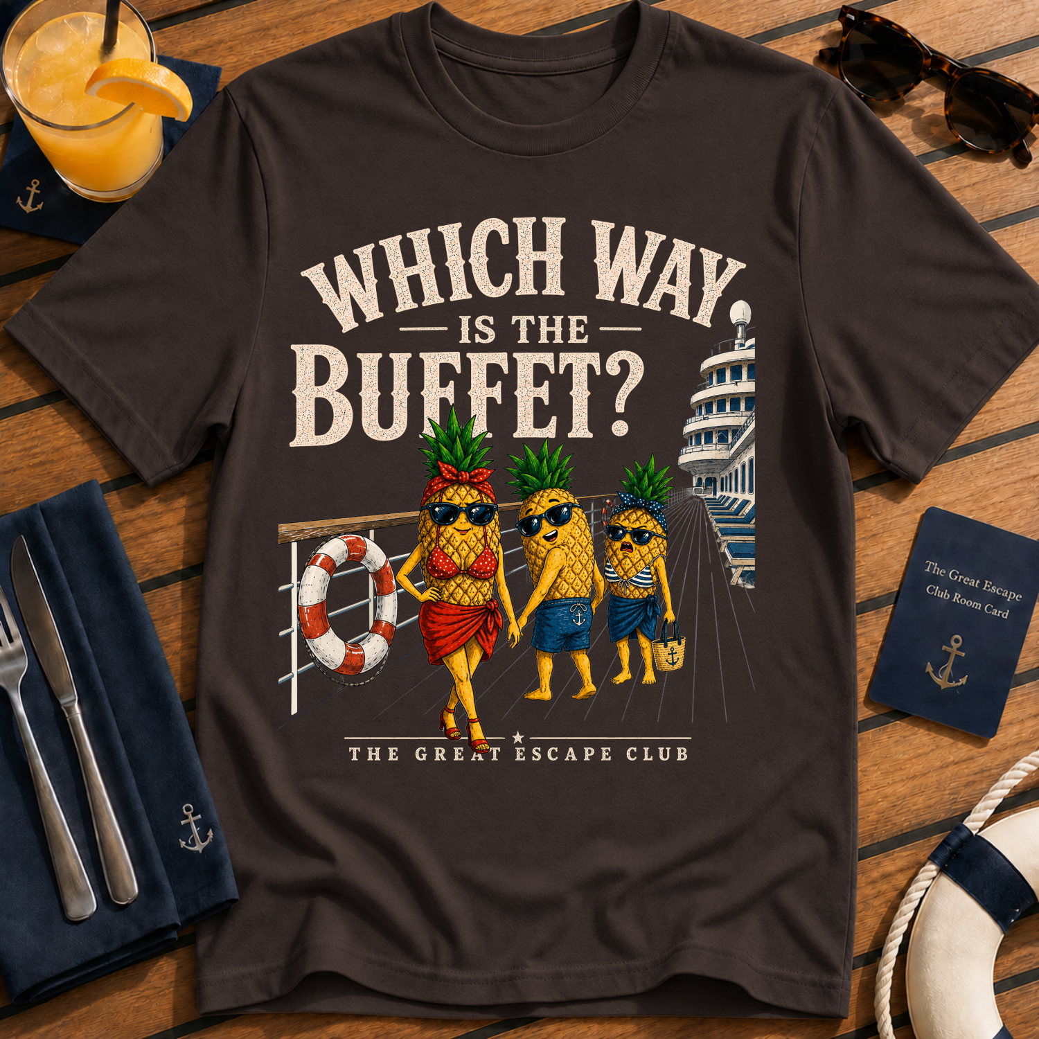 Which Way Is The Buffet? Funny Cruise Shirt | Distracted Hank Cruise Meme Unisex T-Shirt