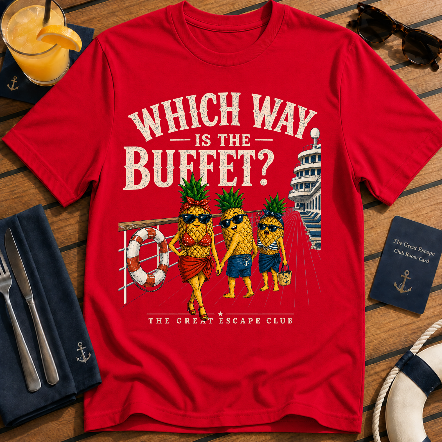 Which Way Is The Buffet? Funny Cruise Shirt | Distracted Hank Cruise Meme Unisex T-Shirt