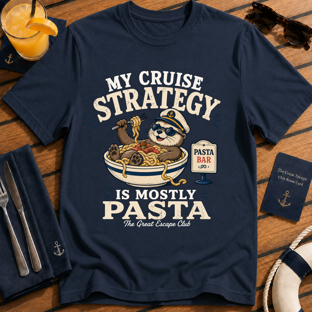 My Cruise Strategy Is Mostly Pasta T-Shirt, Funny Cruise Buffet Tee