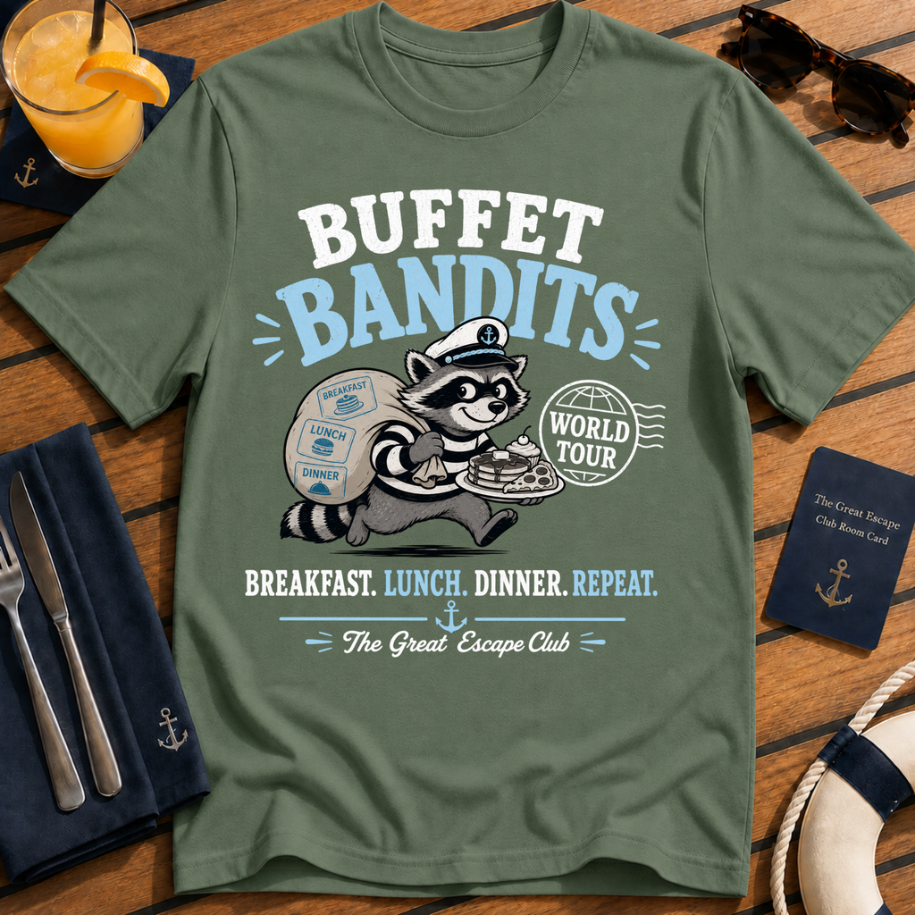Buffet Bandits T-Shirt — Funny Raccoon World Tour Brunch & Buffet Tee
