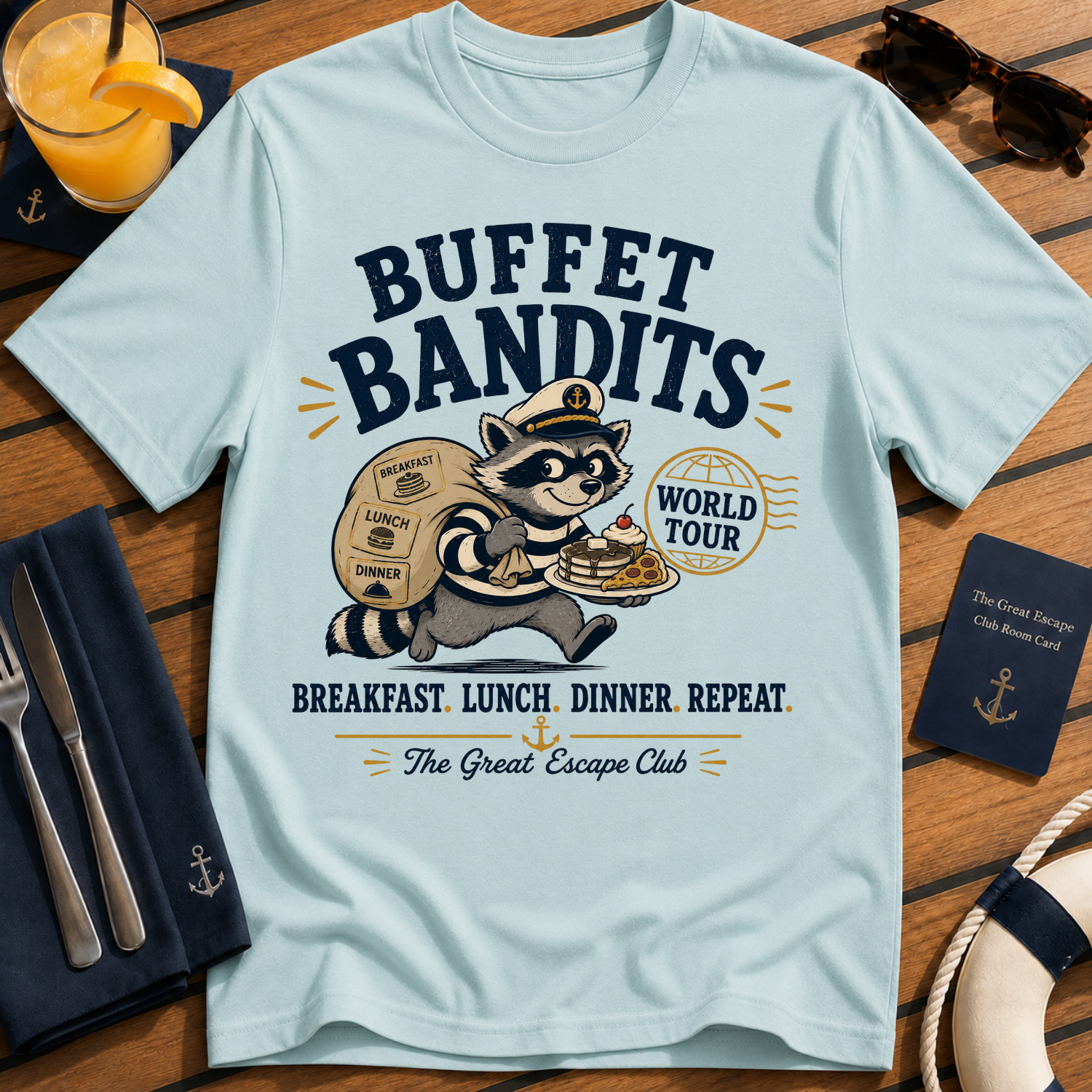 Buffet Bandits T-Shirt — Funny Raccoon World Tour Brunch & Buffet Tee