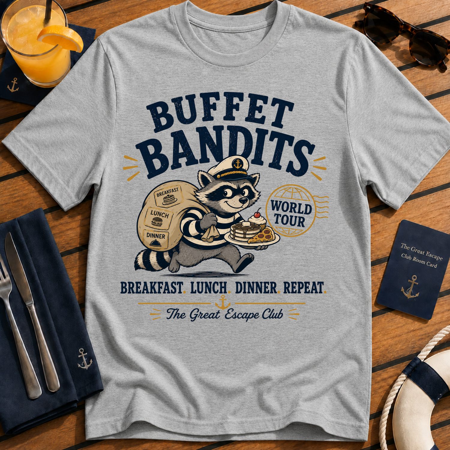 Buffet Bandits T-Shirt — Funny Raccoon World Tour Brunch & Buffet Tee