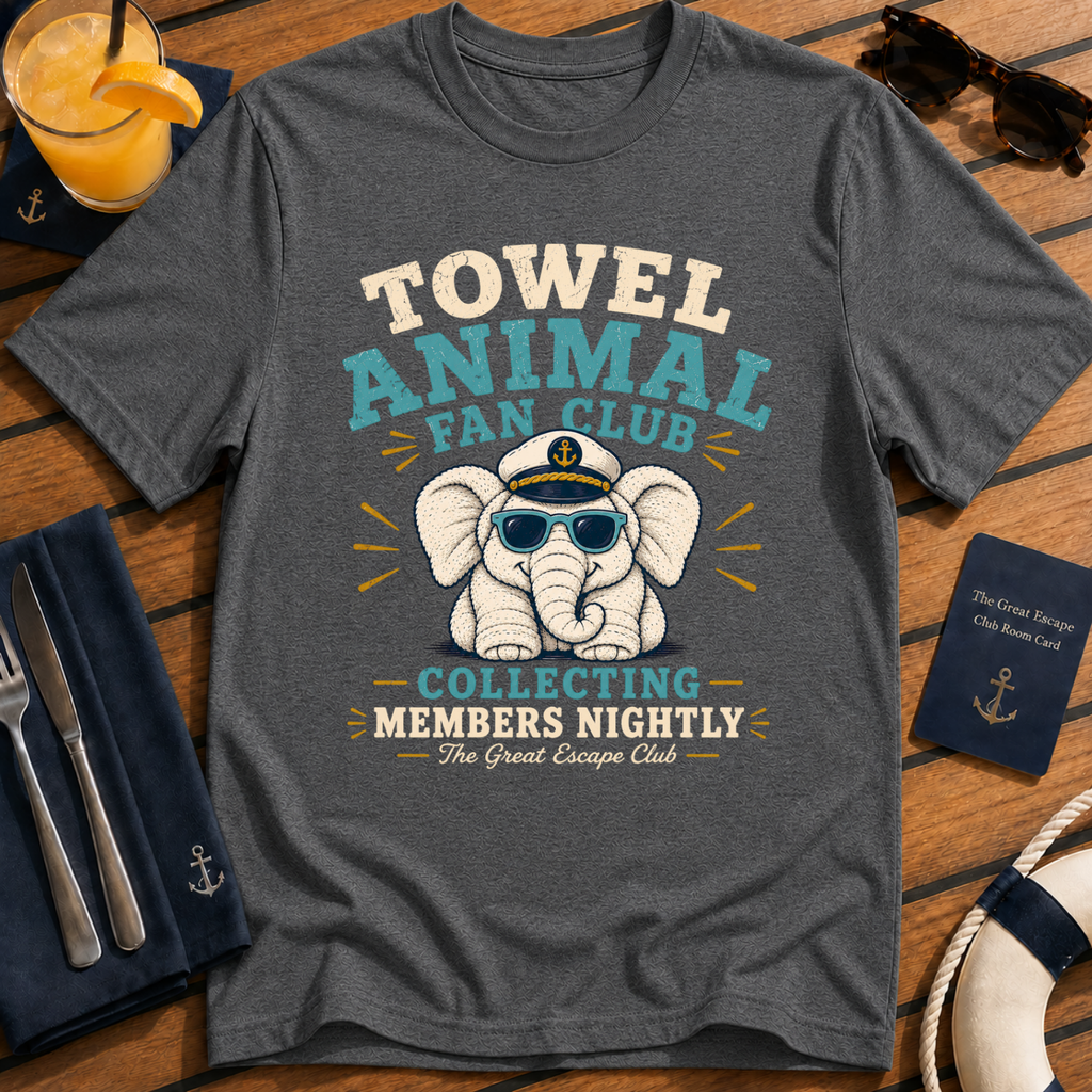 Towel Animal Fan Club T-Shirt, Funny Cruise Cabin Holiday Tee