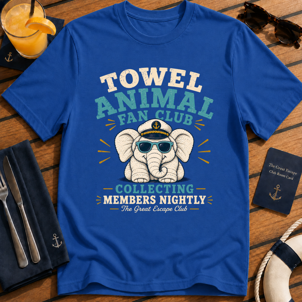 Towel Animal Fan Club T-Shirt, Funny Cruise Cabin Holiday Tee