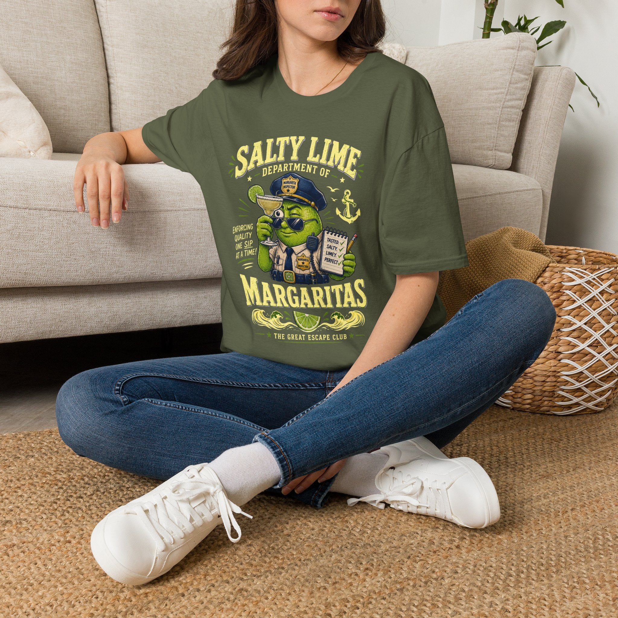 Salty Lime Dept of Margaritas T-Shirt Retro Nautical Cocktail Tee
