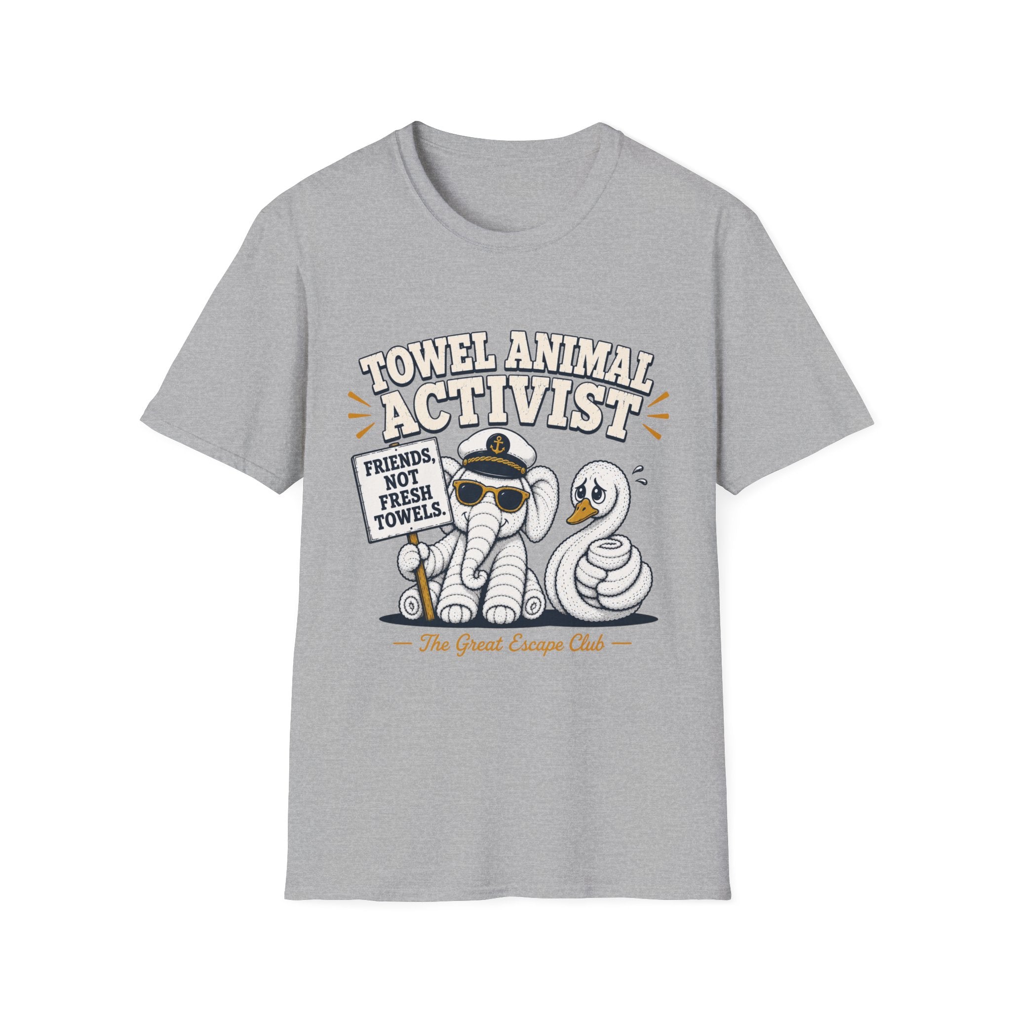 Towel Animal Activist T-Shirt, Friends Not Fresh Towels Cruise Tee