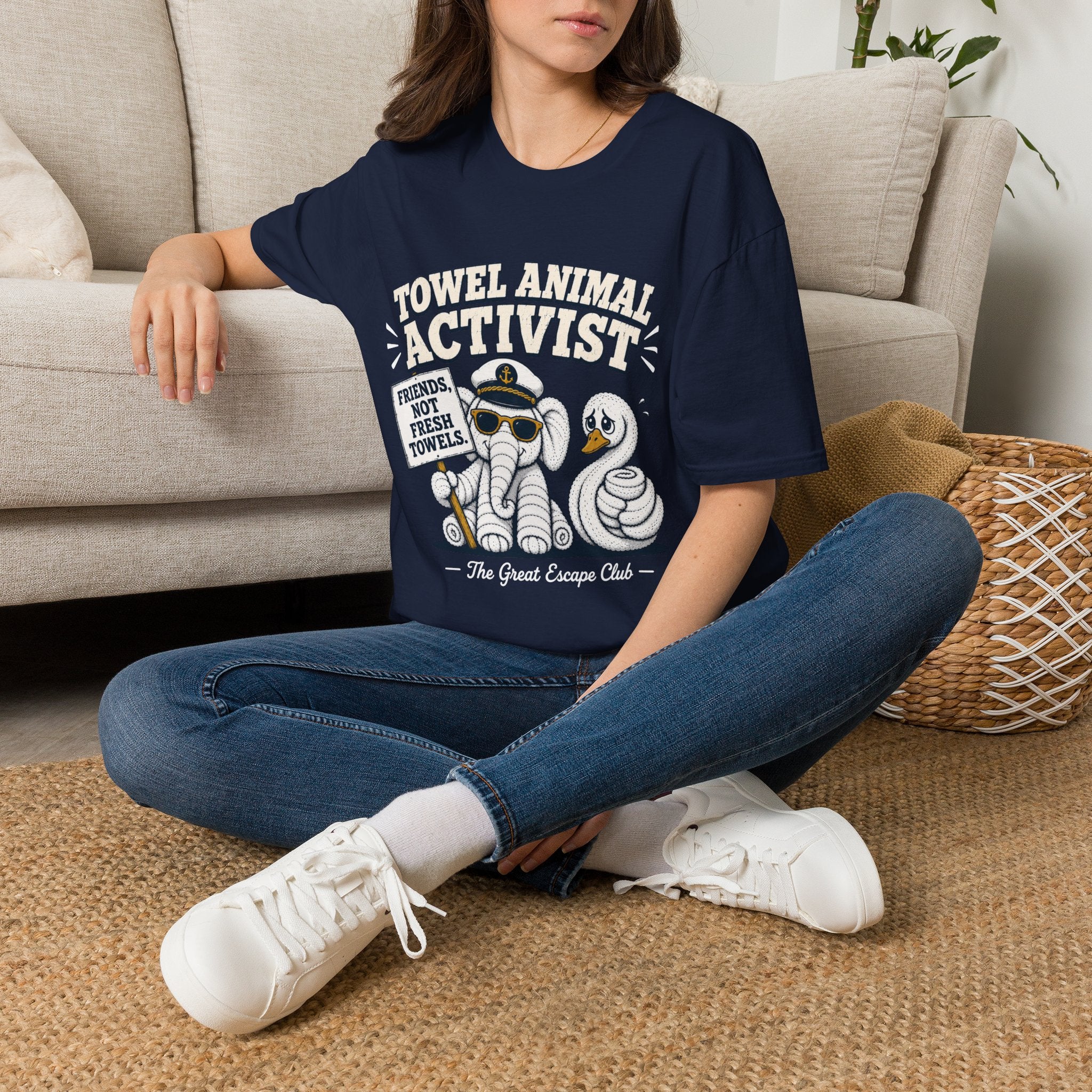 Towel Animal Activist T-Shirt, Friends Not Fresh Towels Cruise Tee
