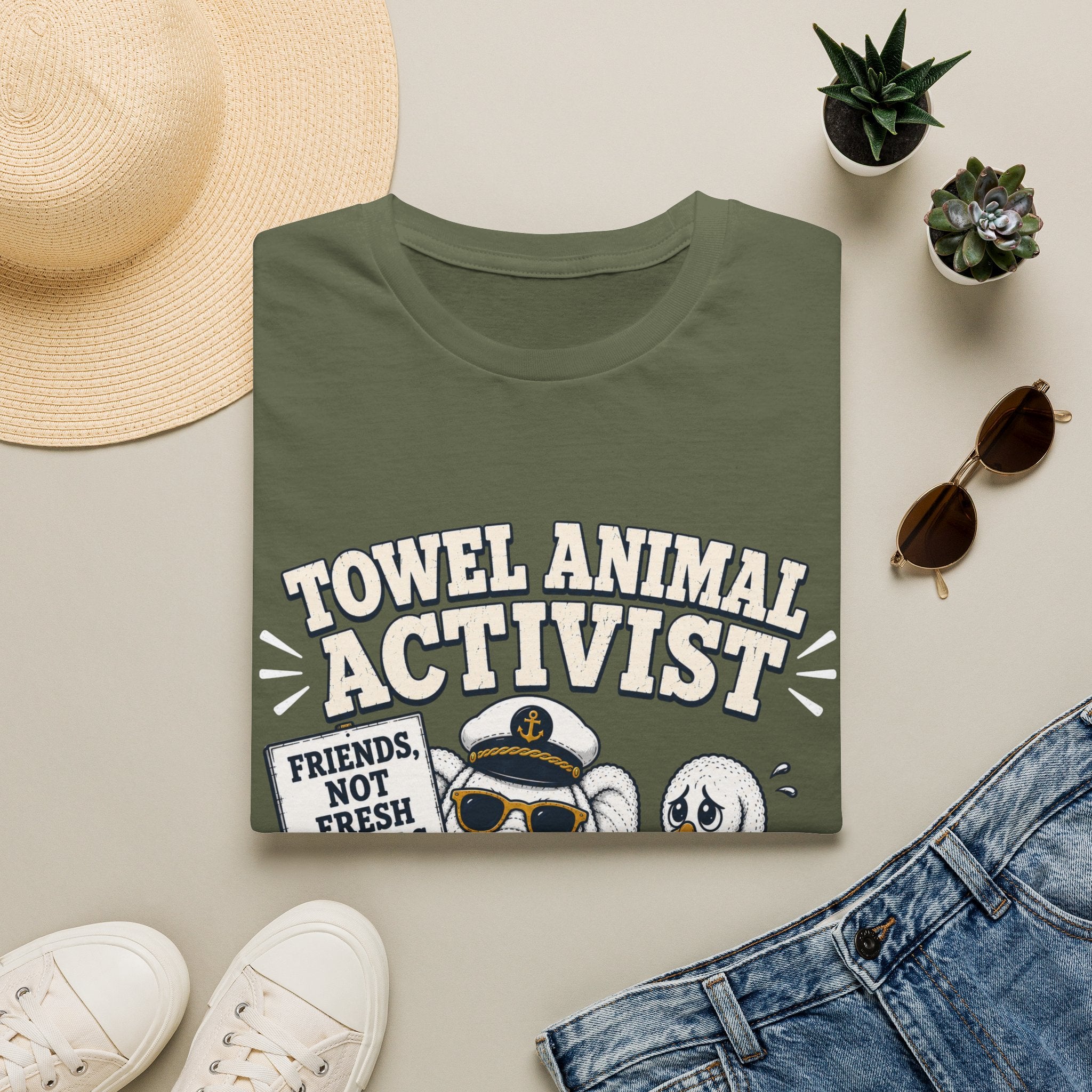 Towel Animal Activist T-Shirt, Friends Not Fresh Towels Cruise Tee