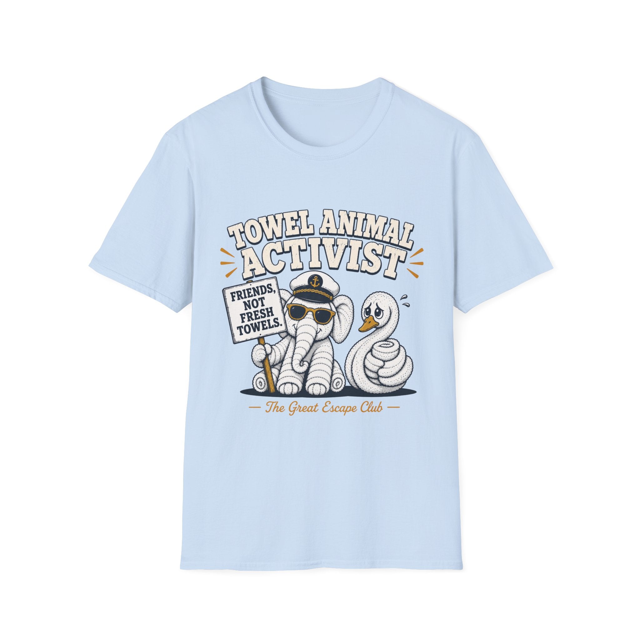 Towel Animal Activist T-Shirt, Friends Not Fresh Towels Cruise Tee