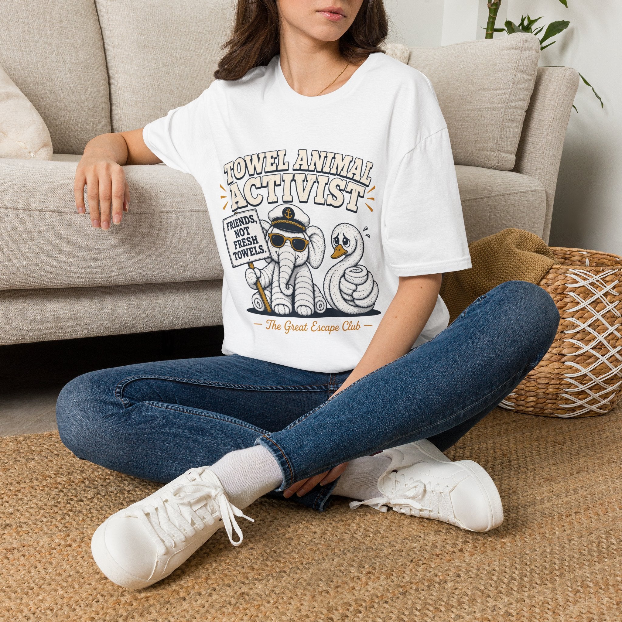 Towel Animal Activist T-Shirt, Friends Not Fresh Towels Cruise Tee