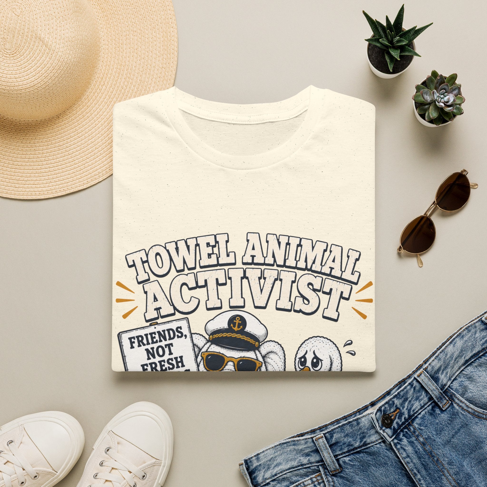 Towel Animal Activist T-Shirt, Friends Not Fresh Towels Cruise Tee