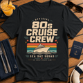 80s Cruise Crew retro cruise crew t-shirt design on Black shirt