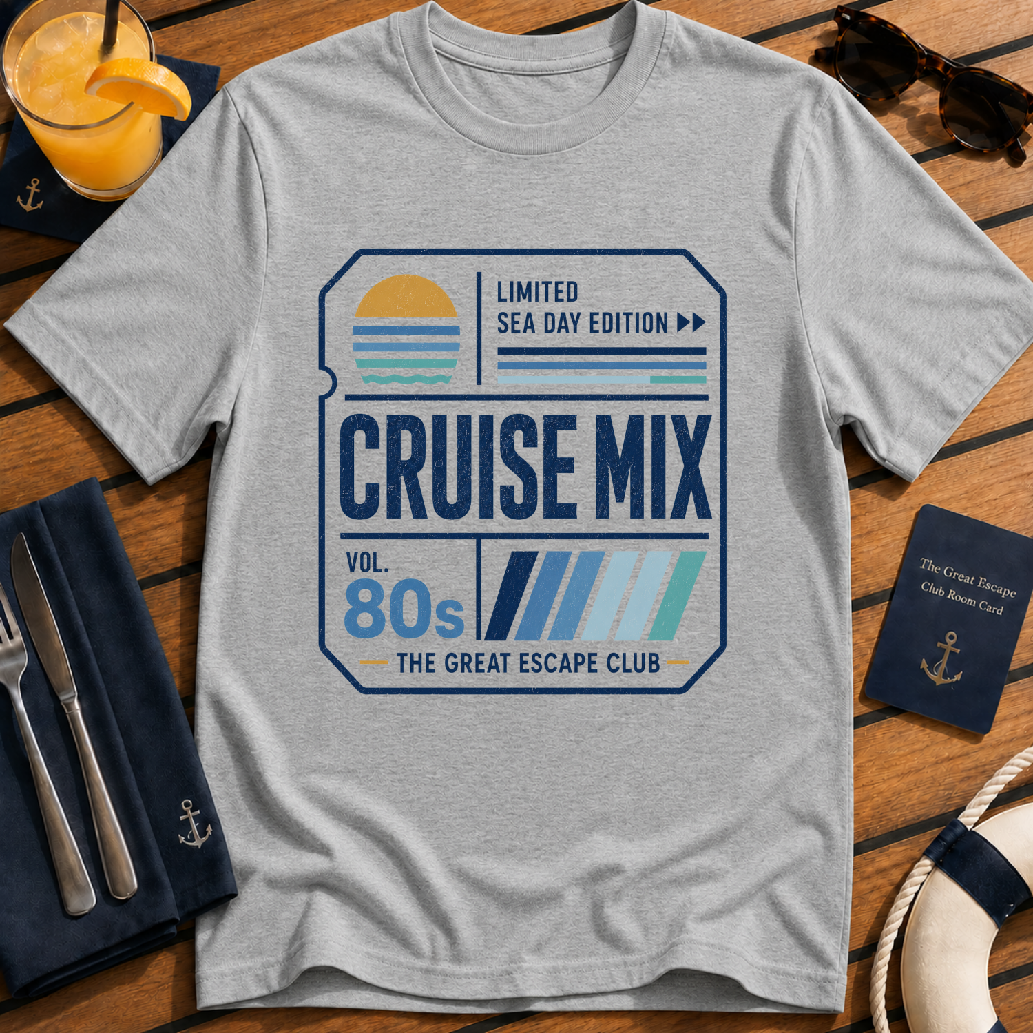 80s Cruise Mix retro cruise t-shirt design on Sport Grey shirt