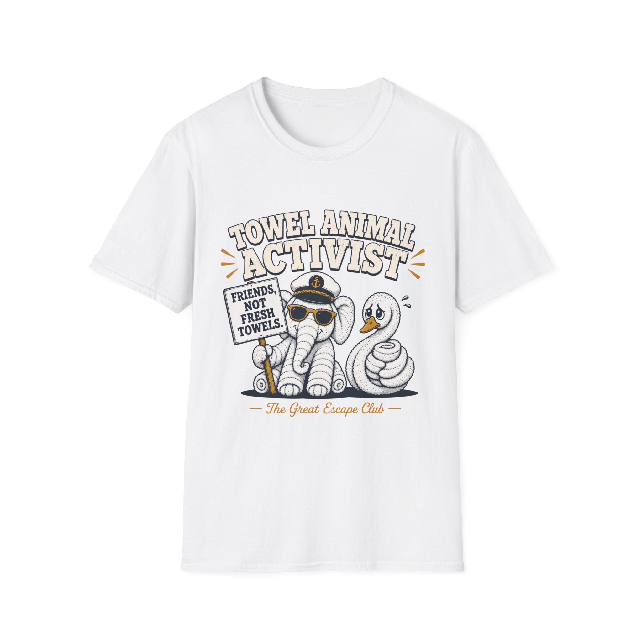 Towel Animal Activist T-Shirt, Friends Not Fresh Towels Cruise Tee