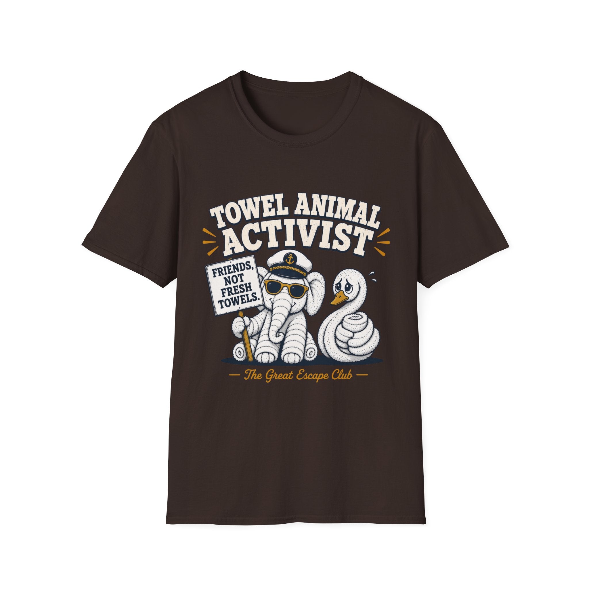 Towel Animal Activist T-Shirt, Friends Not Fresh Towels Cruise Tee