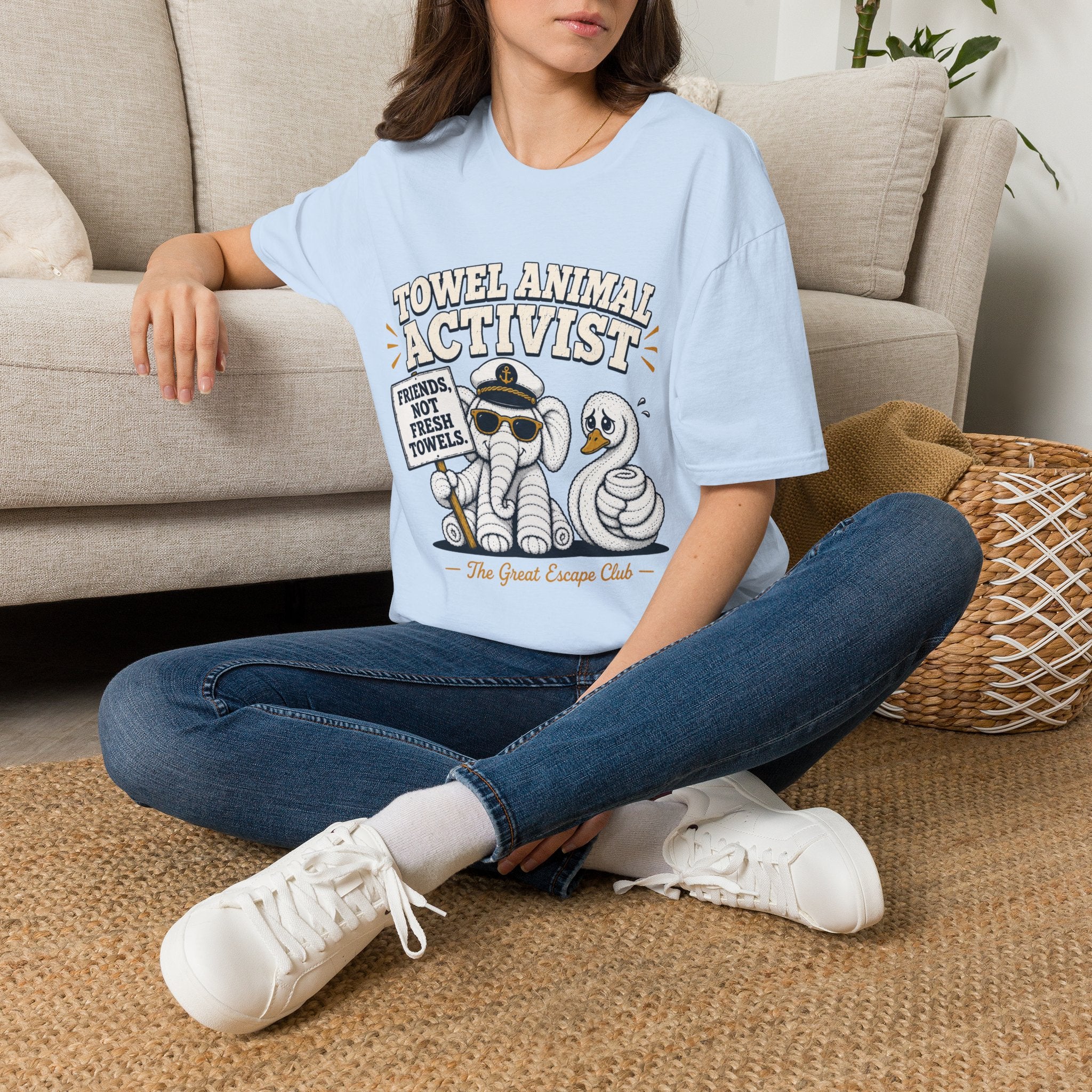 Towel Animal Activist T-Shirt, Friends Not Fresh Towels Cruise Tee
