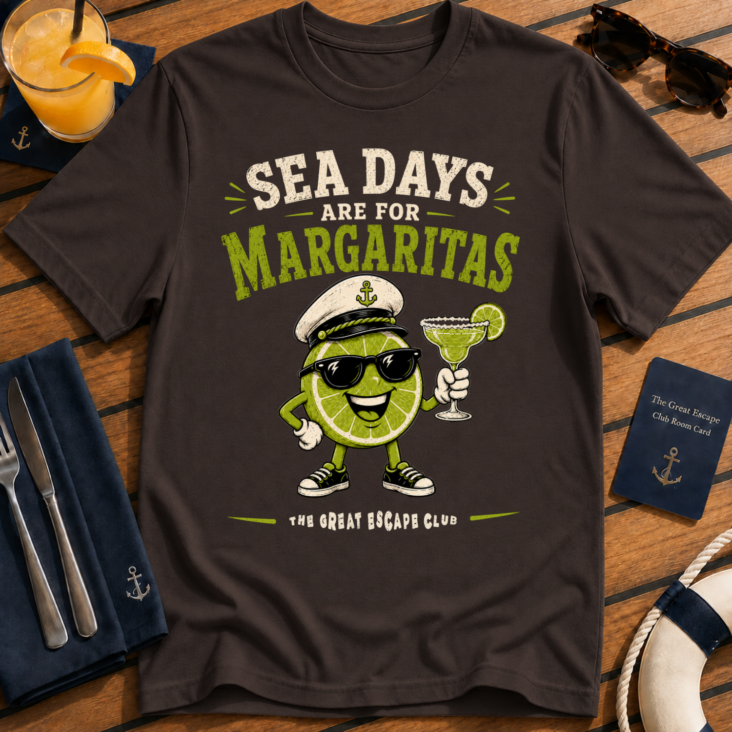 Sea Days Are for Margaritas T-Shirt — Fun Nautical Vacation Shirt