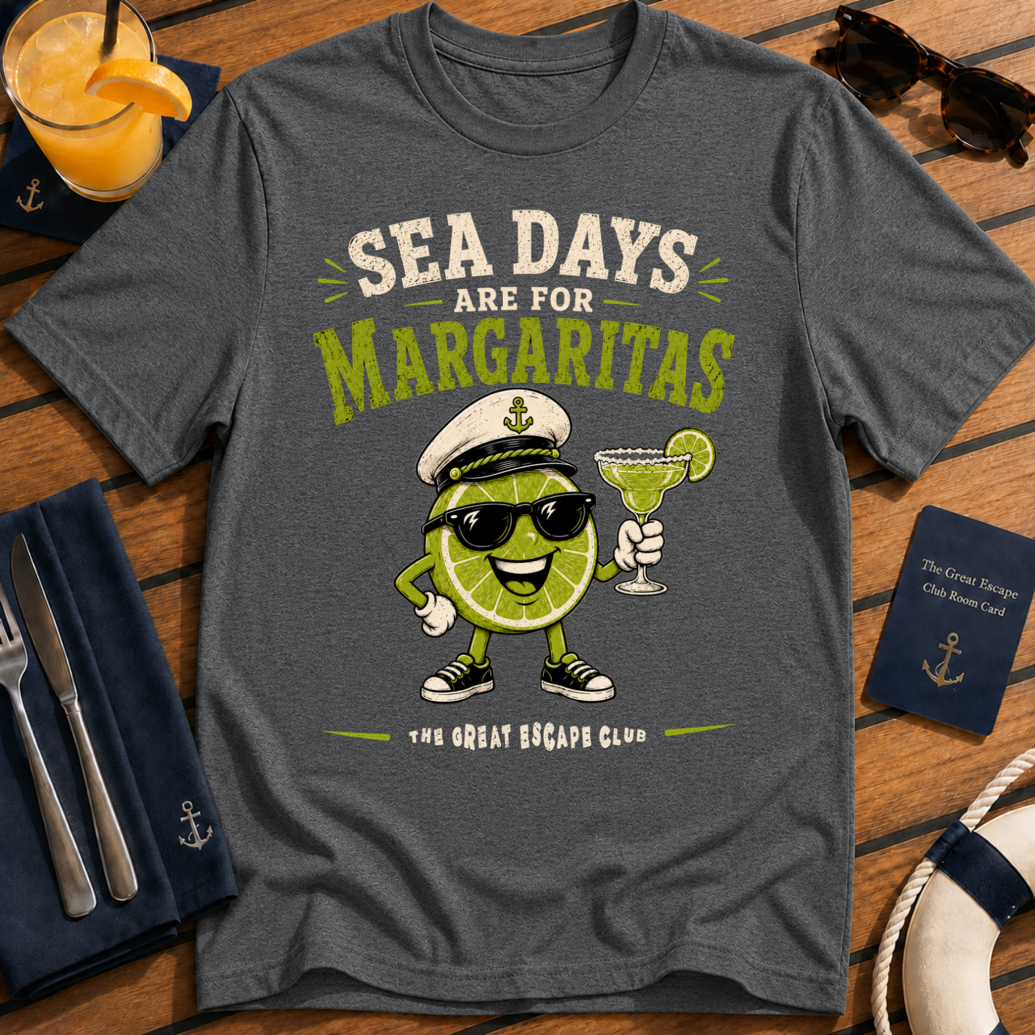 Sea Days Are for Margaritas T-Shirt — Fun Nautical Vacation Shirt